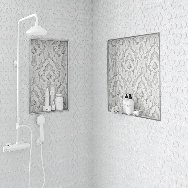TALYA: Dolomite Rumi Mosaic (multi finish | 13"x18"x9/16" | straight cut)