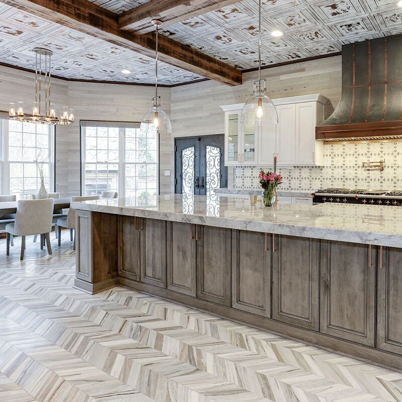TALYA: Chevron Mosaic (multi finish | 13"x13"x7/16" | straight cut)