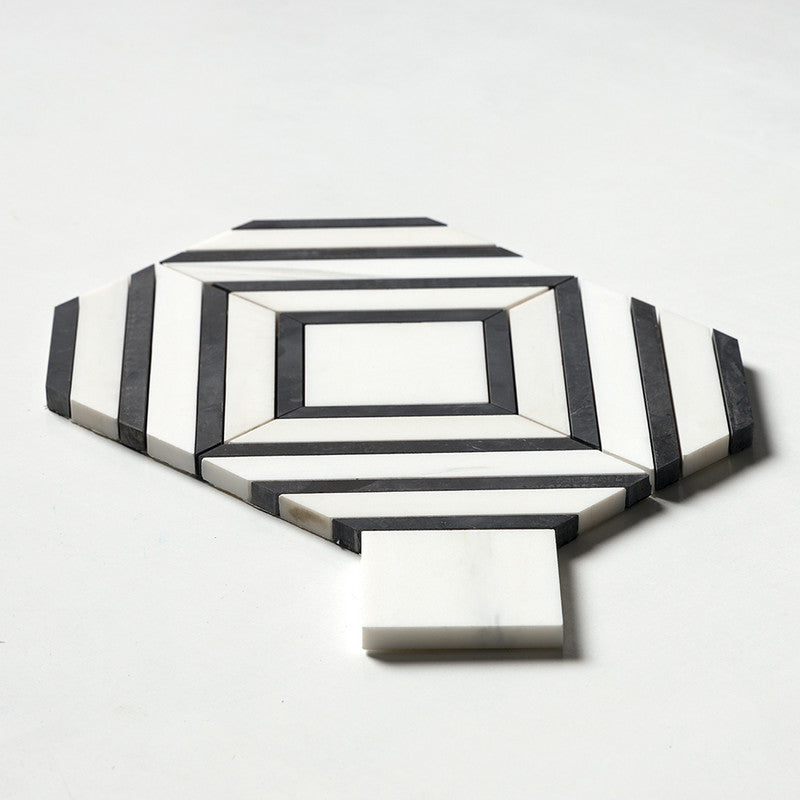 TALYA: China Black Yildiz Mosaic (honed | 8"x11"x13/16" | straight cut)