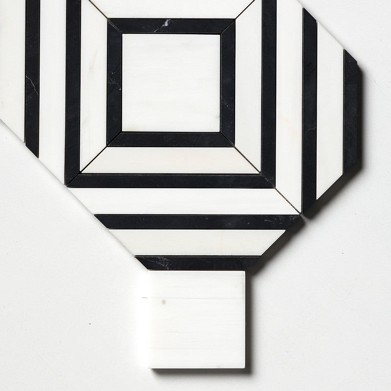 TALYA: China Black Yildiz Mosaic (honed | 8"x11"x13/16" | straight cut)