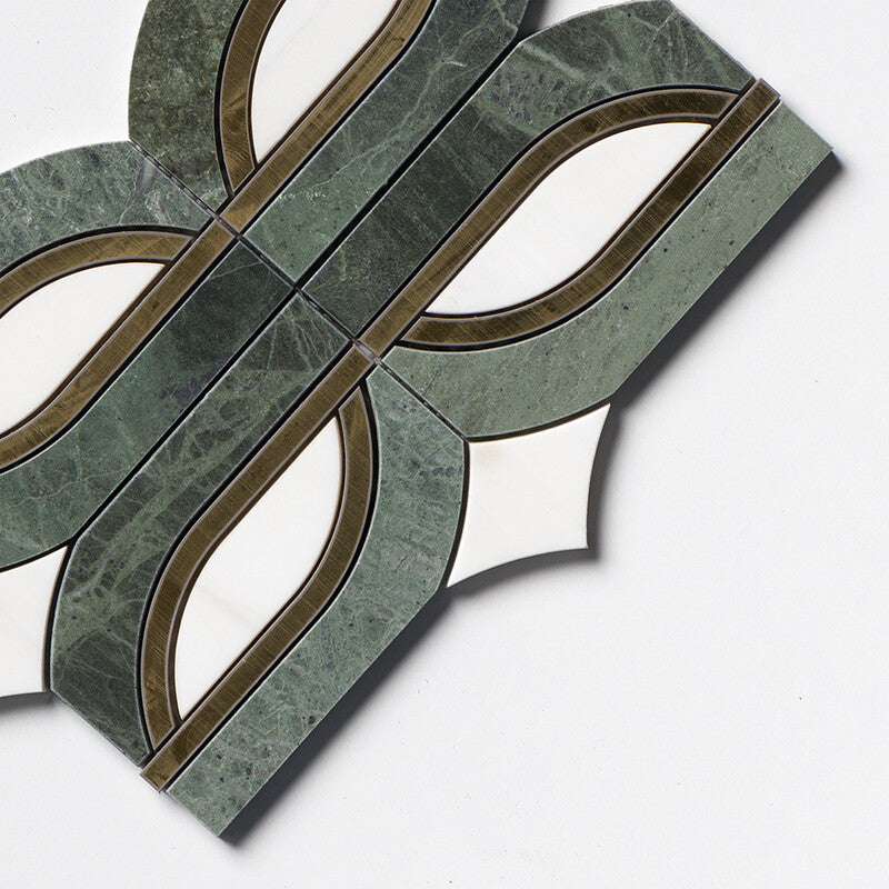 VERDE TIA : Verde Tia Butterfly Mosaic (honed | 7"x11"x13/16" | straight cut)