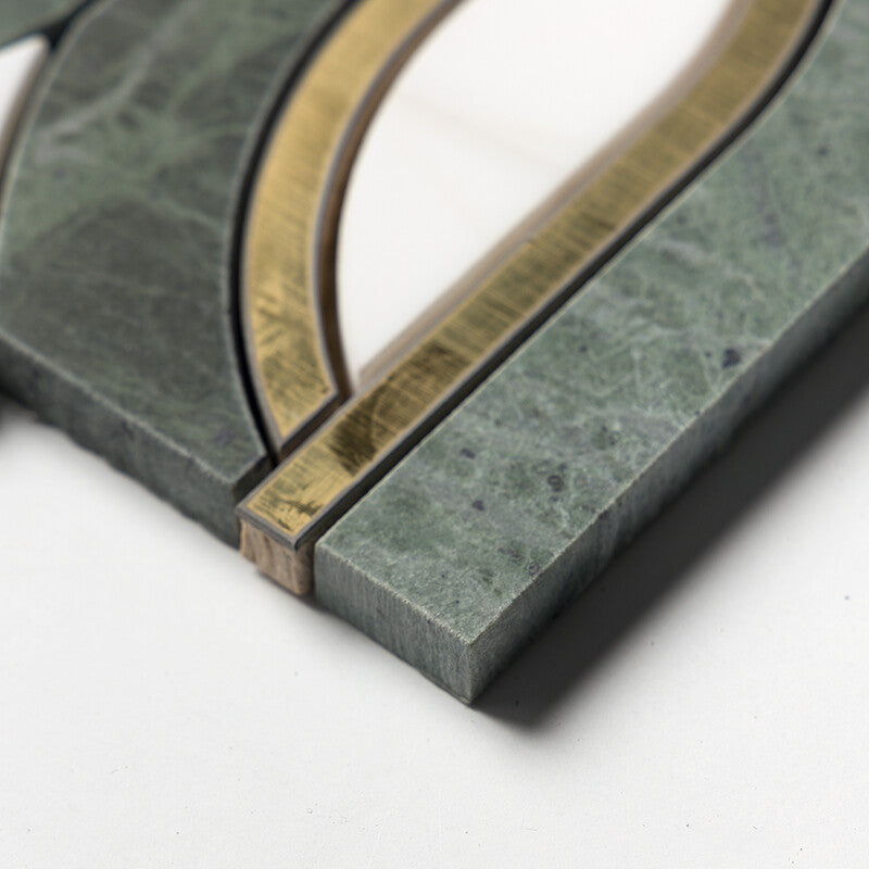 VERDE TIA : Verde Tia Butterfly Mosaic (honed | 7"x11"x13/16" | straight cut)