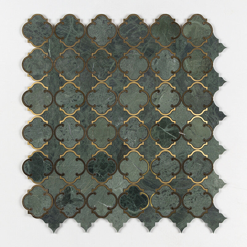VERDE TIA : Casablanca Mosaic (honed | 10"x11"x1/2" | straight cut)