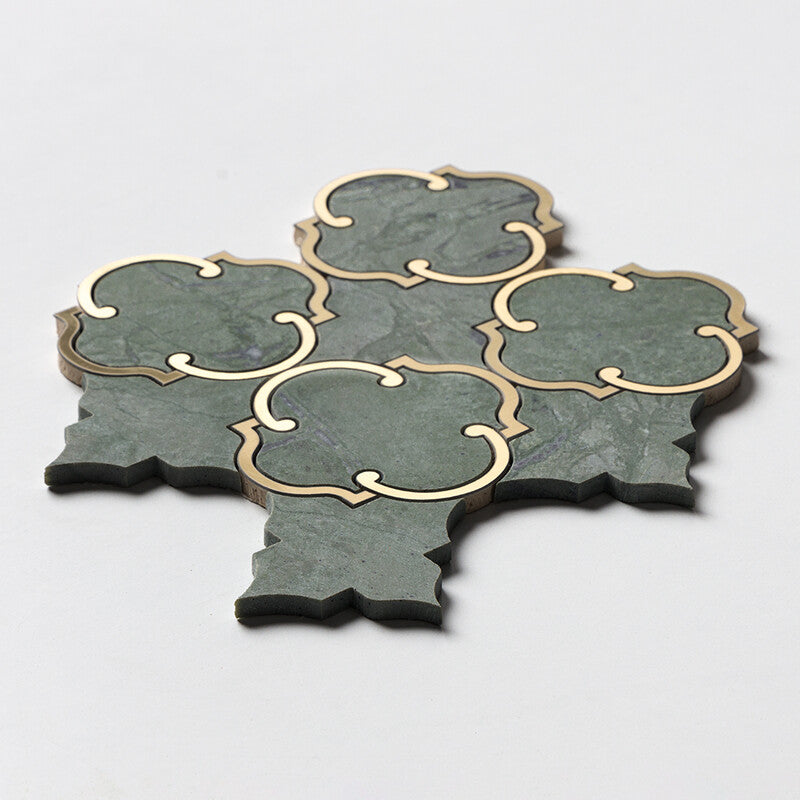 VERDE TIA : Casablanca Mosaic (honed | 10"x11"x1/2" | straight cut)