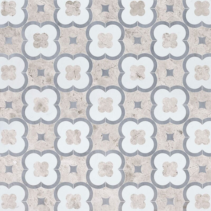 TALYA: Glacier Allure Light Damascus Mosaic (multi finish | 11"x11"x3/8" | straight cut)