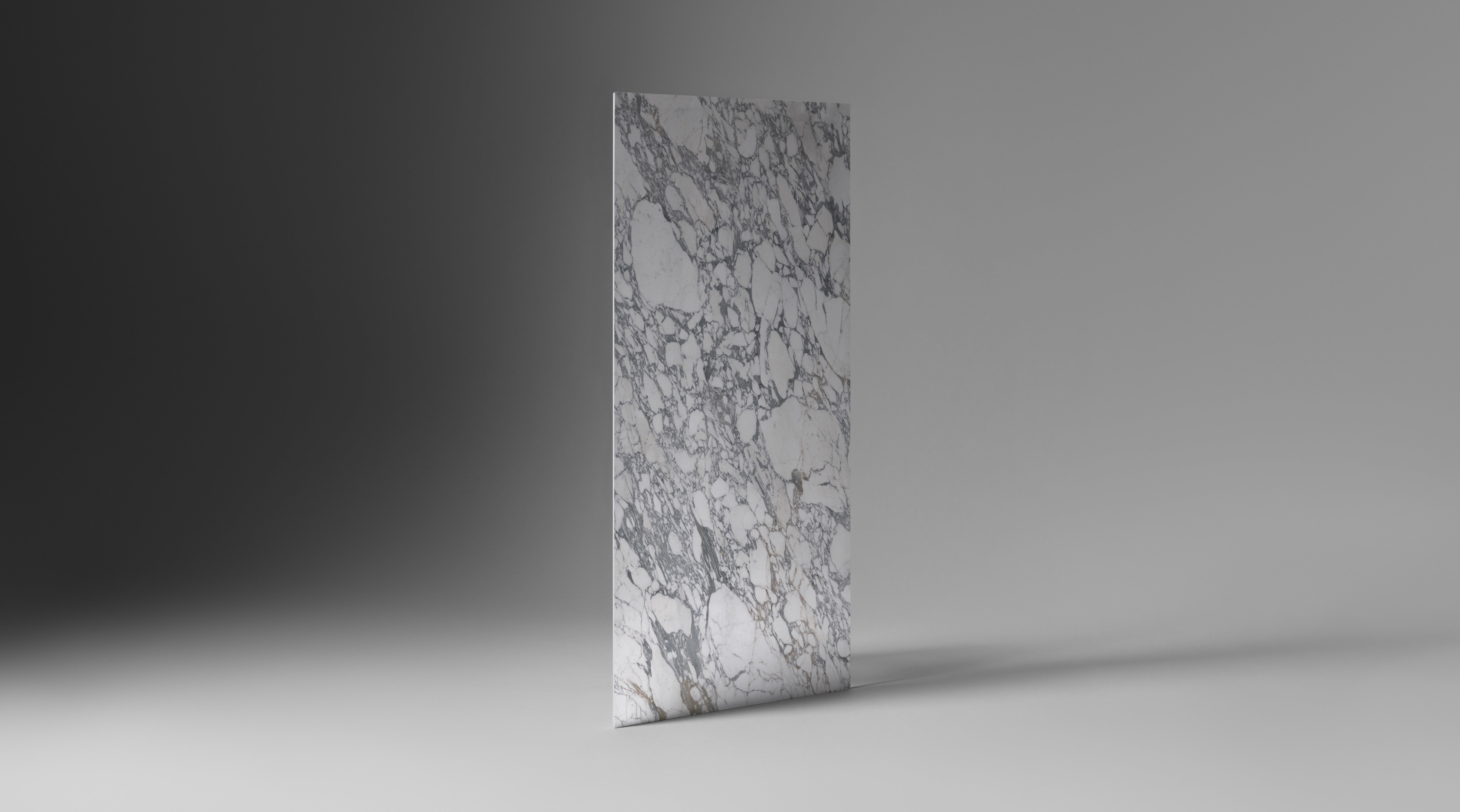 Arabescato Corchia slabs by Anatolia Aeterna, product image, 63"×125 31/32" size. Premium porcelain for floors and walls.