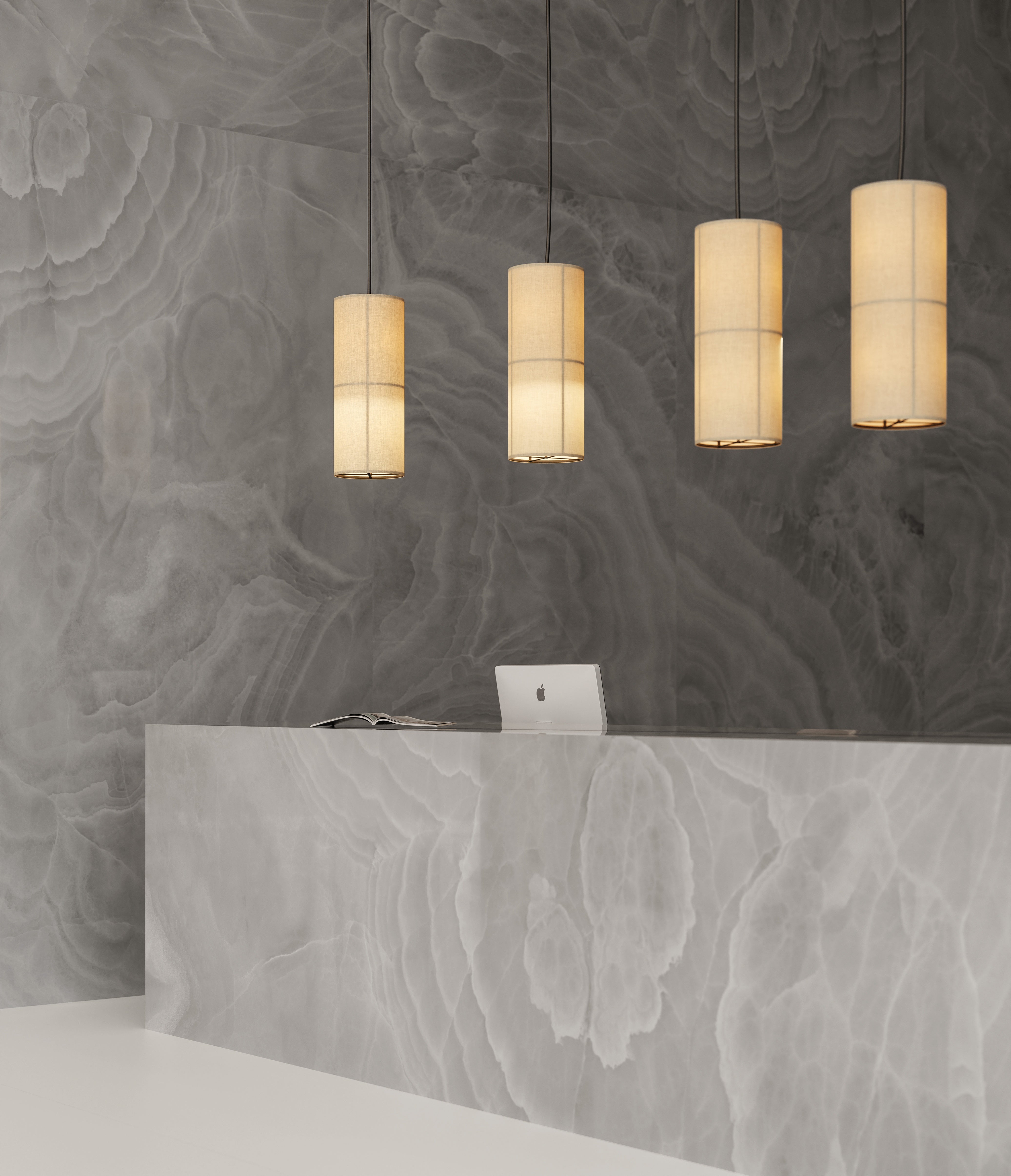 LUSTRA: Onyx Halo Block 44 Bookmatch Sintered Stone Slabs (64"×127"×15/32" | Polished | Rectified)