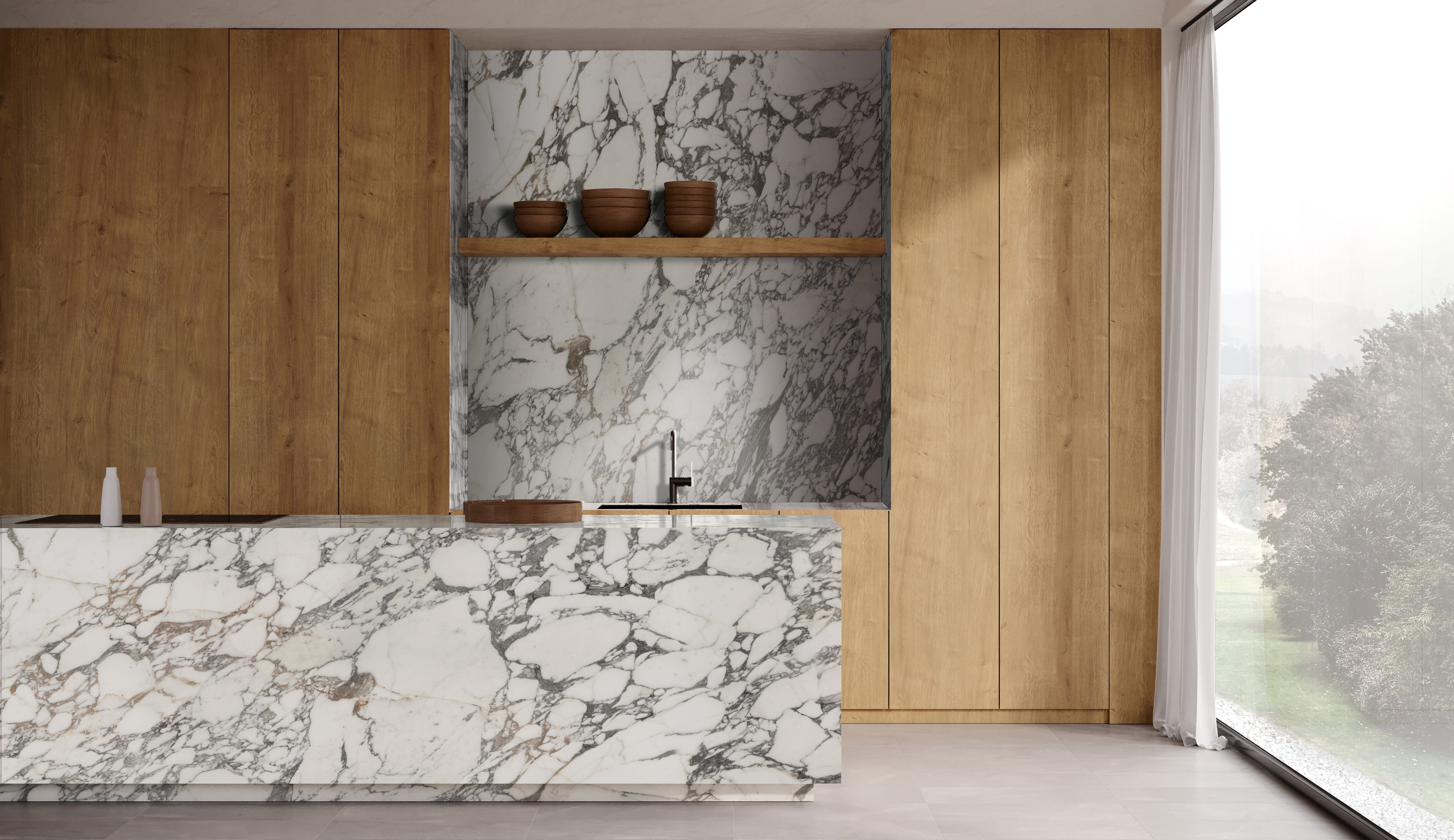 MAJESTO: Arabescato Corchia Block 59 Bookmatch Sintered Stone Slabs (64"×127"×15/32" | Polished | Rectified)