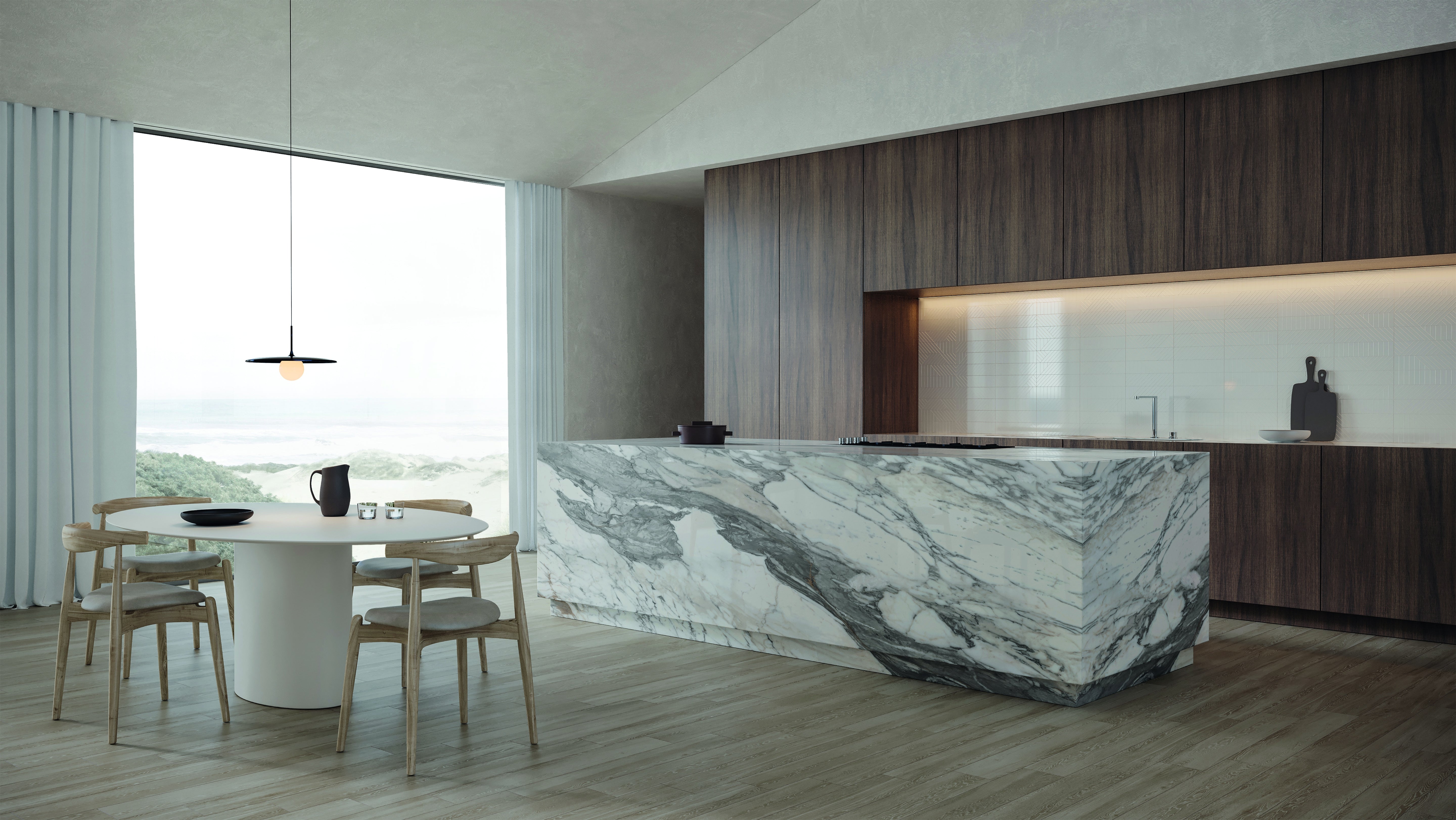 MAJESTO: Calacatta Corchia Porcelain Field Tile (36"×11/32" | Polished | Rectified)