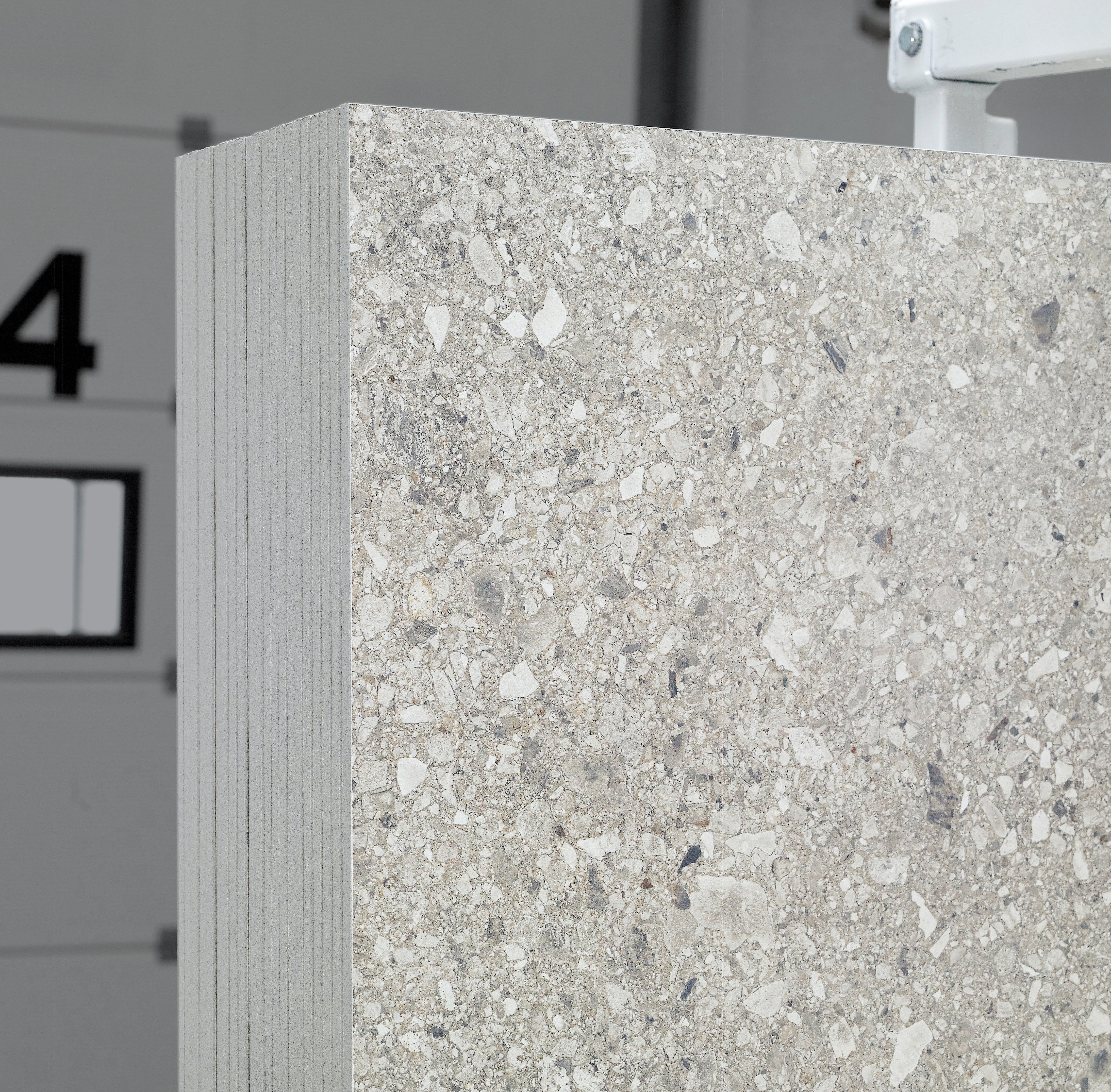Majesto Ceppo di Gre sintered stone slabs by Anatolia, top-down product view, 64"×127"×15/32" size. Turkish sintered stone for floors and walls.