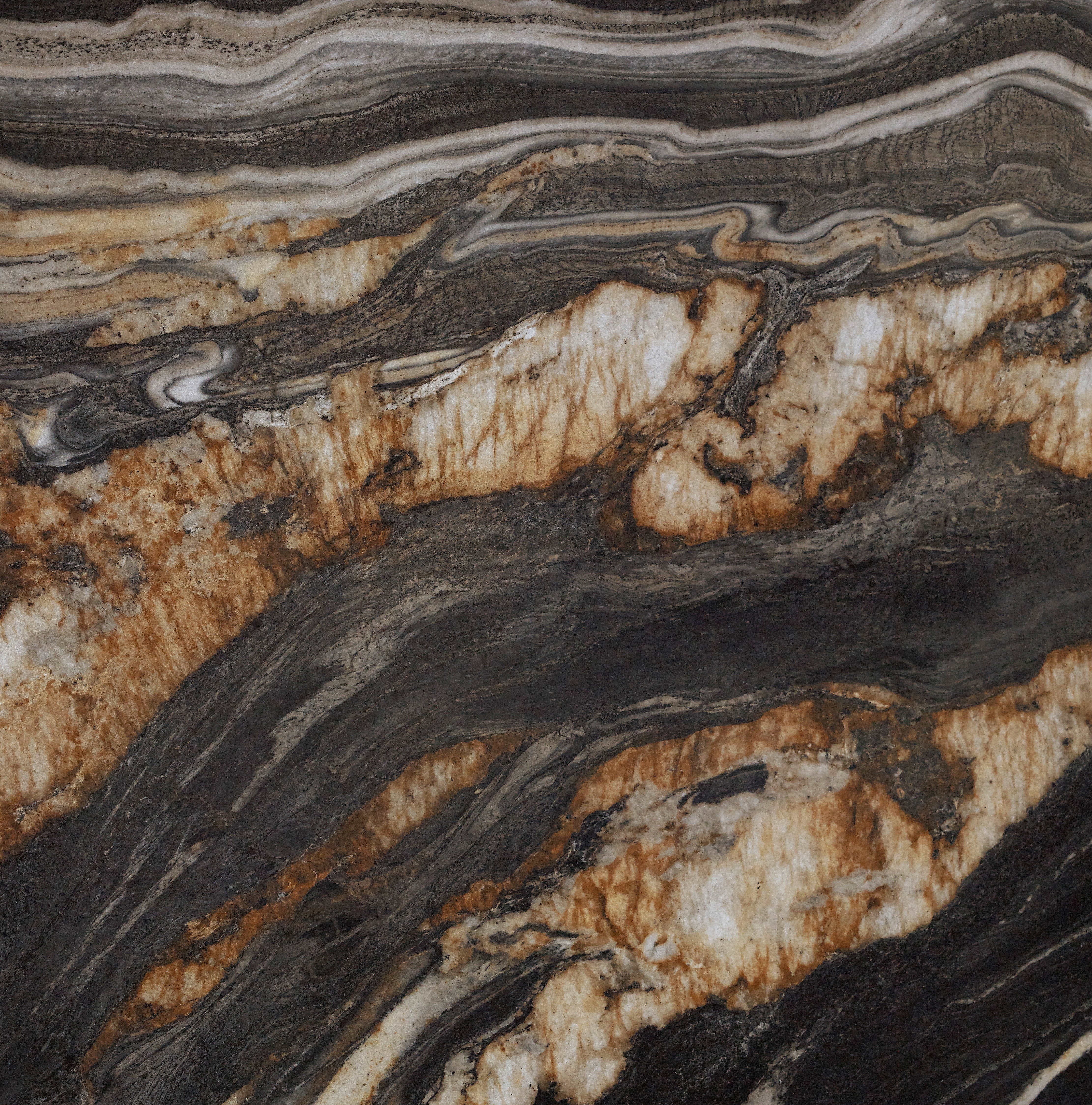 Majesto Oro Noir sintered stone slabs by Anatolia, top-down product view, 64"×127"×15/32" size. Turkish sintered stone for floors and walls.