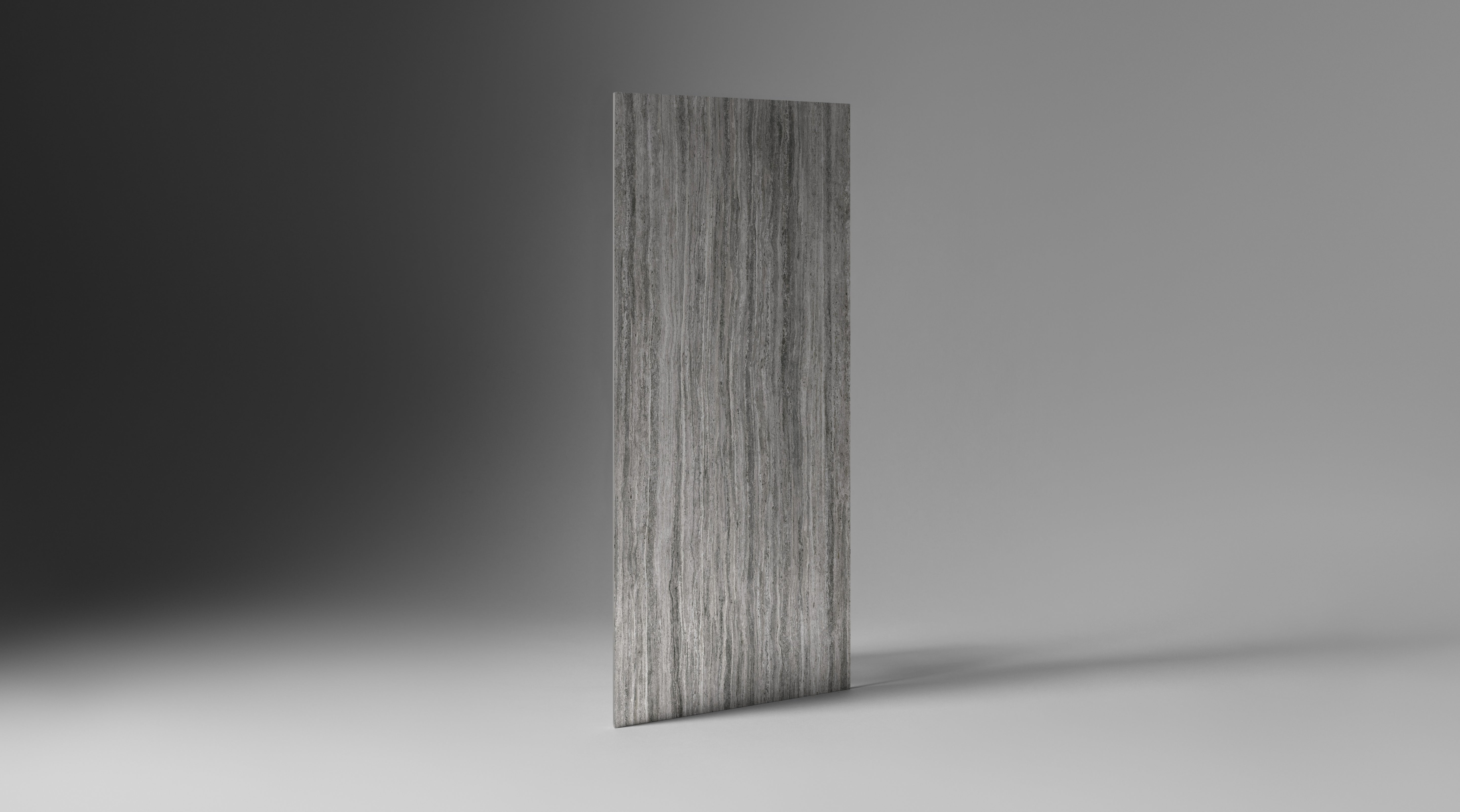MAJESTO: Travertino Titanium Sintered Stone Slabs (63"×126"×1/4" | Organic Matte | Rectified)