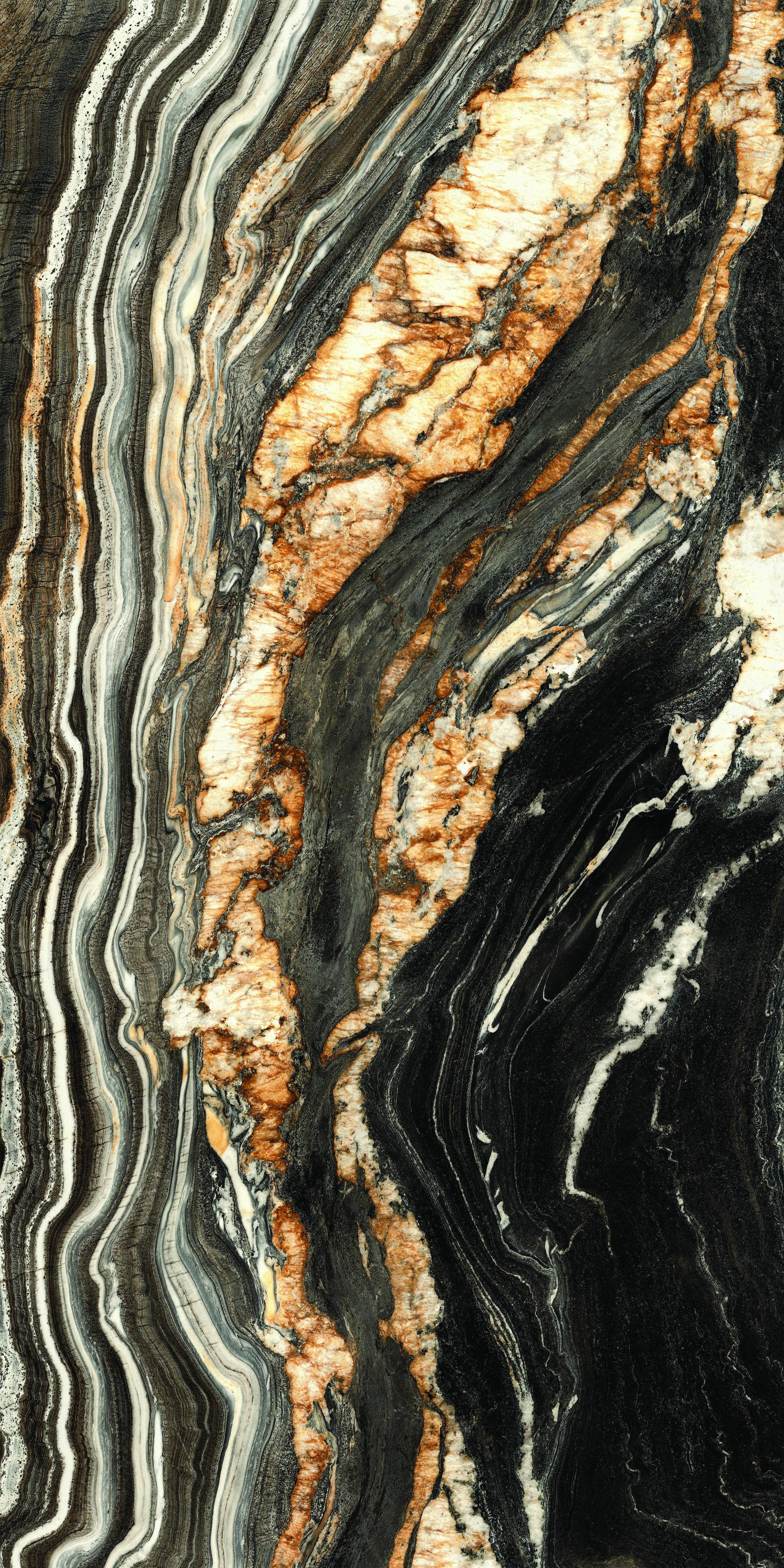 Oro Noir slabs by Anatolia Aeterna, alternate product view, 63"×125 31/32" size. Premium porcelain for floors and walls.