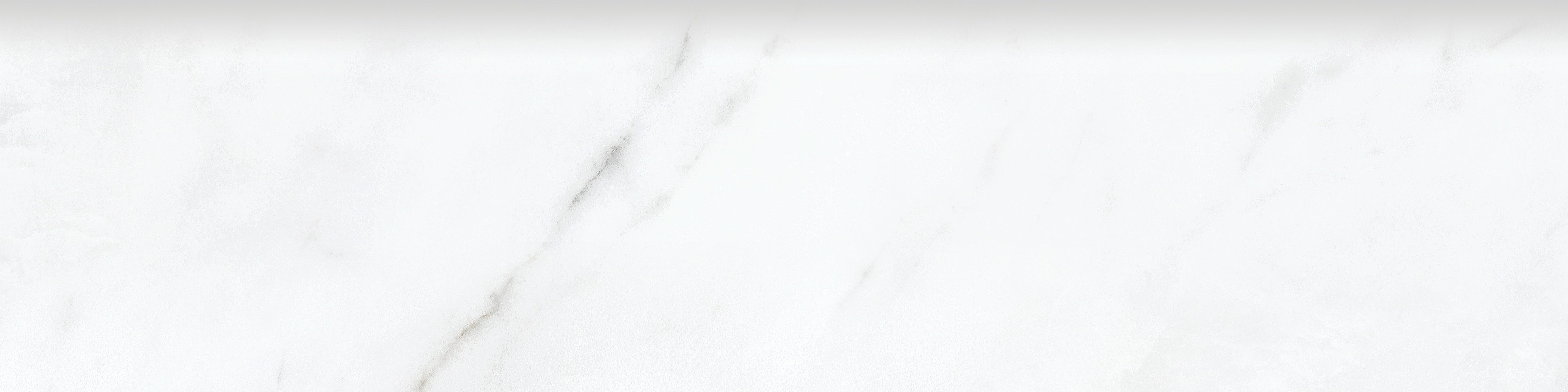 Altezza Carrara porcelain trim by Anatolia, top-down product view, 3"×12"×11/32" size. Turkish porcelain for floors and walls.