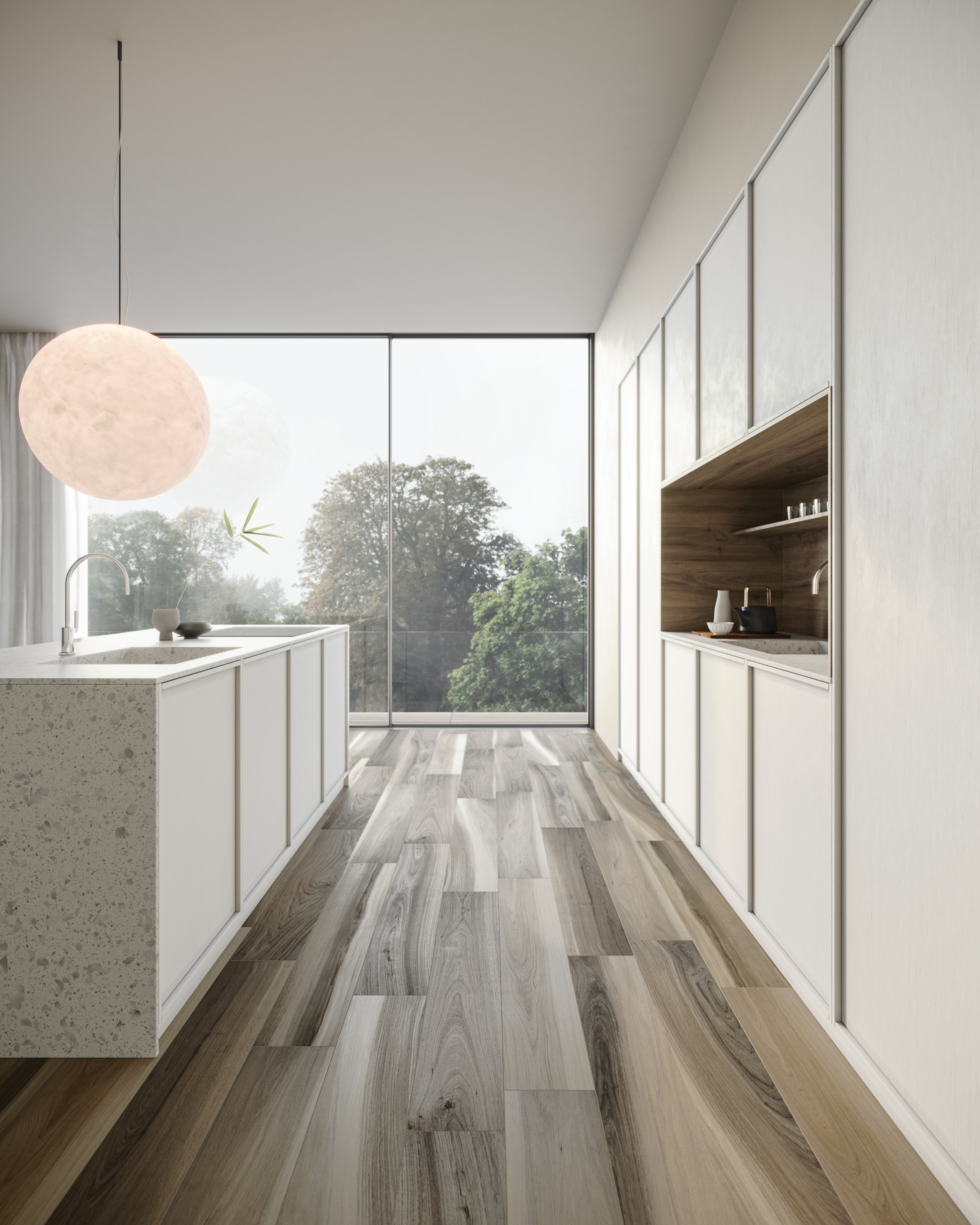 AMAYA: Walnut Porcelain Field Tile (8"×48"×5/16" | Matte | Pressed)