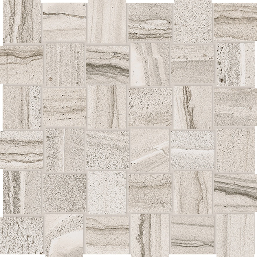 AMELIA: Mist 2x2 Basketweave Porcelain Mosaic (11 13/16"×11 13/16"×3/8" | Matte | Rectified)