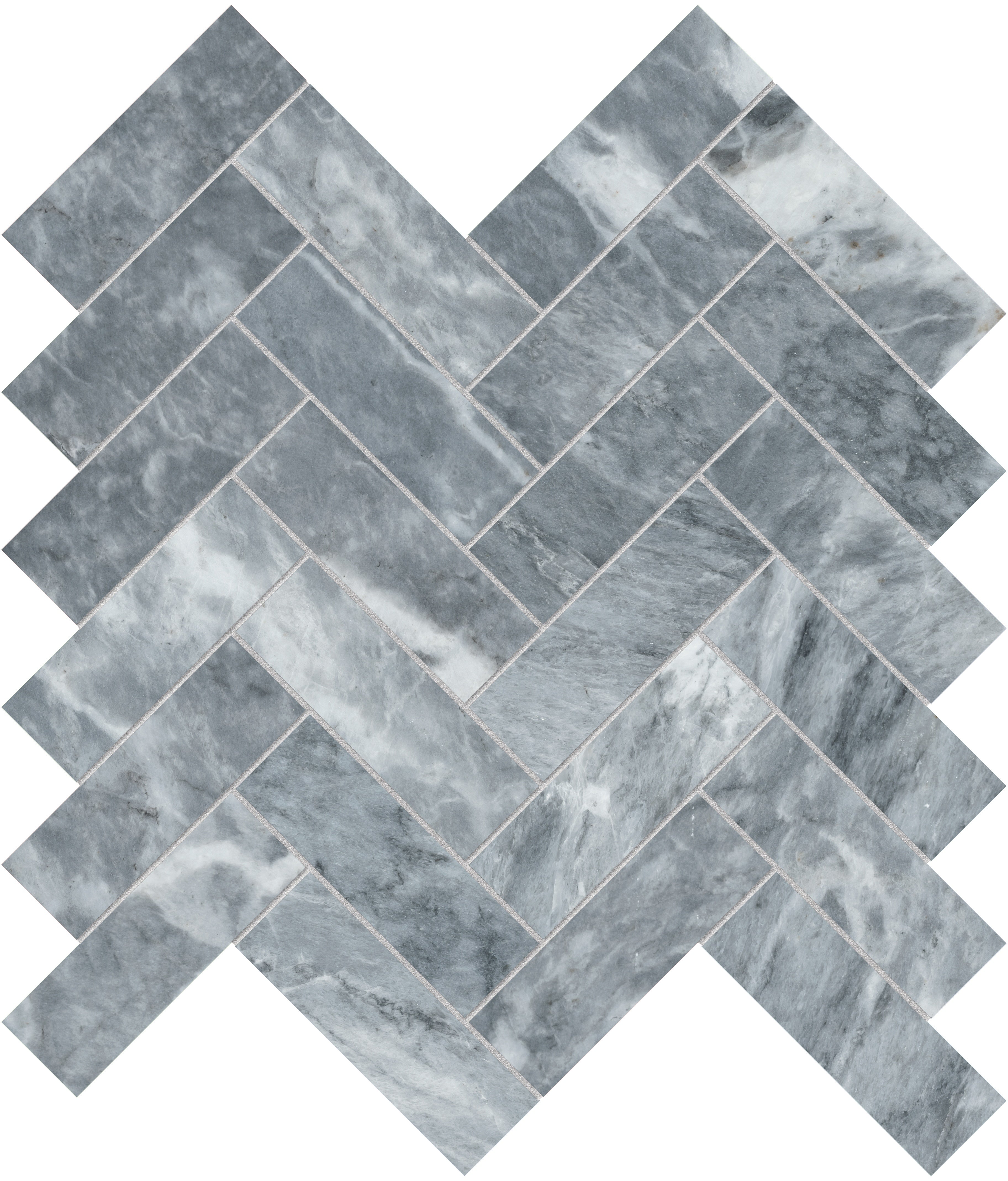 Aqua Intenso marble mosaic by Anatolia, top-down product view, 11 1/4"×11 13/32"×3/8" size. Turkish marble for floors and walls.
