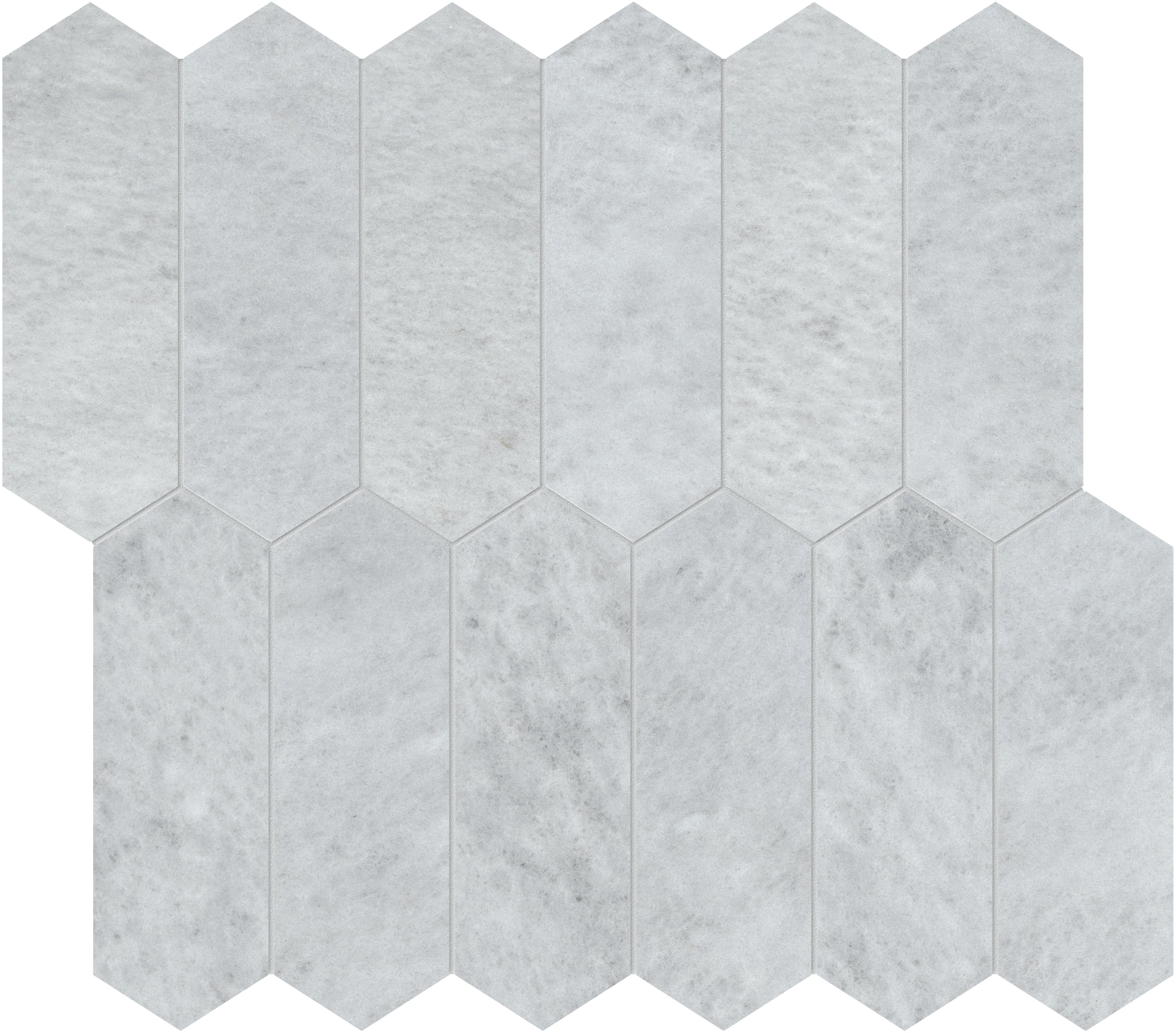 Aura Fresca marble mosaic by Anatolia, top-down product view, 10 5/8"×11 13/16"×3/8" size. Turkish marble for floors and walls.