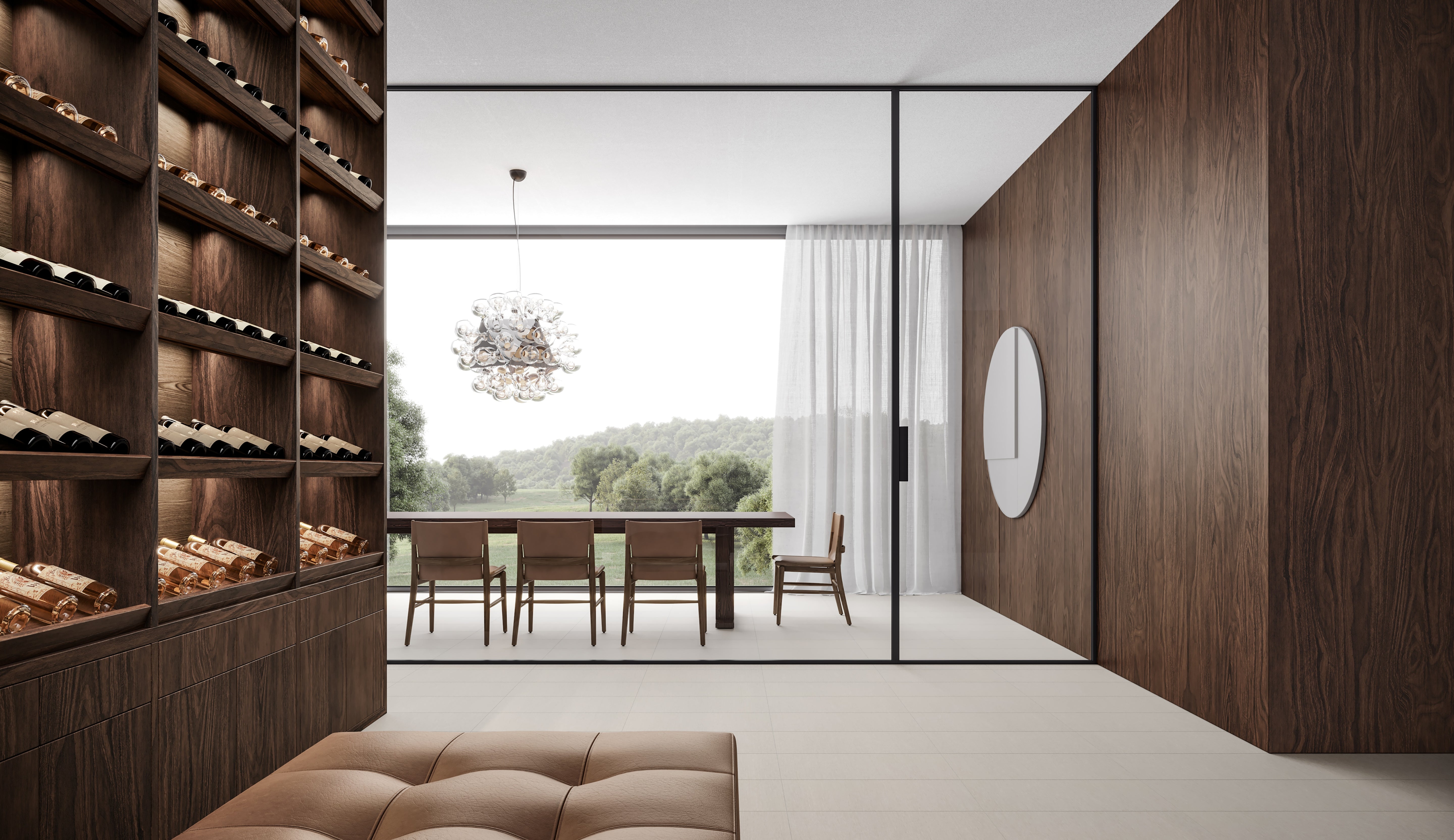 Belgian Linen Natural porcelain trim by Anatolia, top-down product view, 3"×12"×11/32" size. Malaysian porcelain for floors and walls.