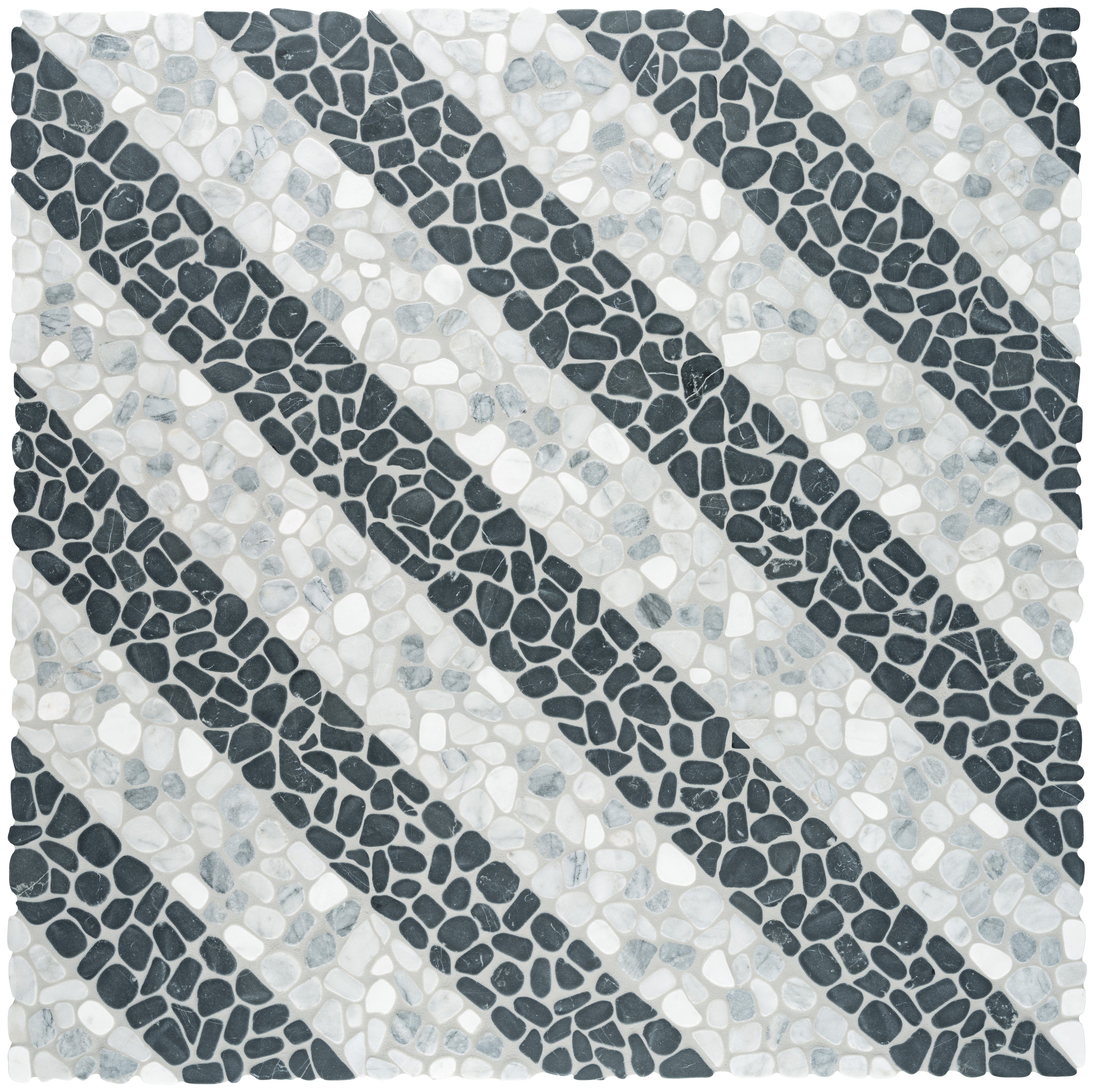 Cabana Galaxy marble mosaic by Anatolia, top-down product view, 12"×12"×5/16" size. Chinese marble for floors and walls.