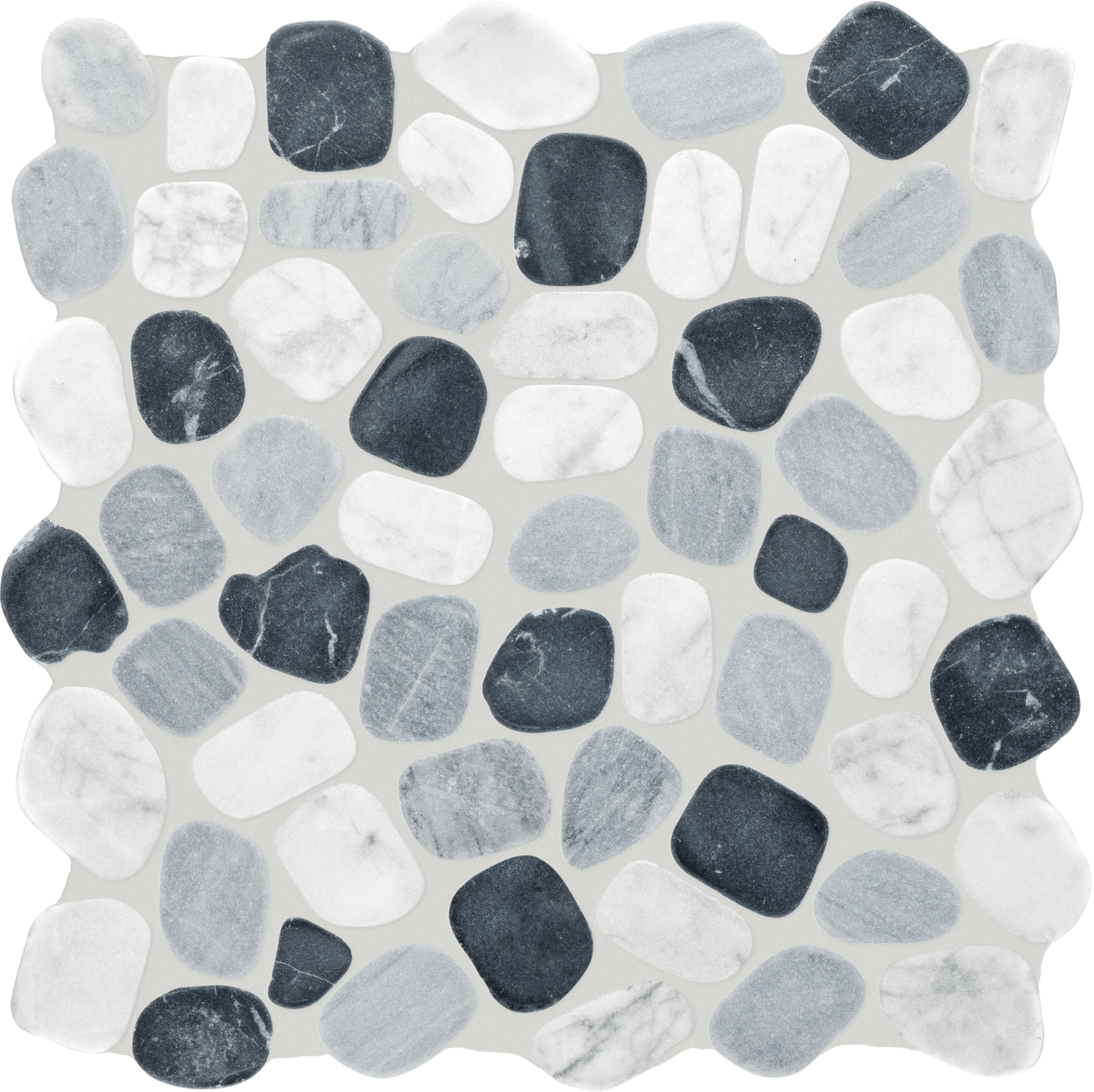 Cabana Galaxy marble mosaic by Anatolia, top-down product view, 12"×12"×5/16" size. Chinese marble for floors and walls.