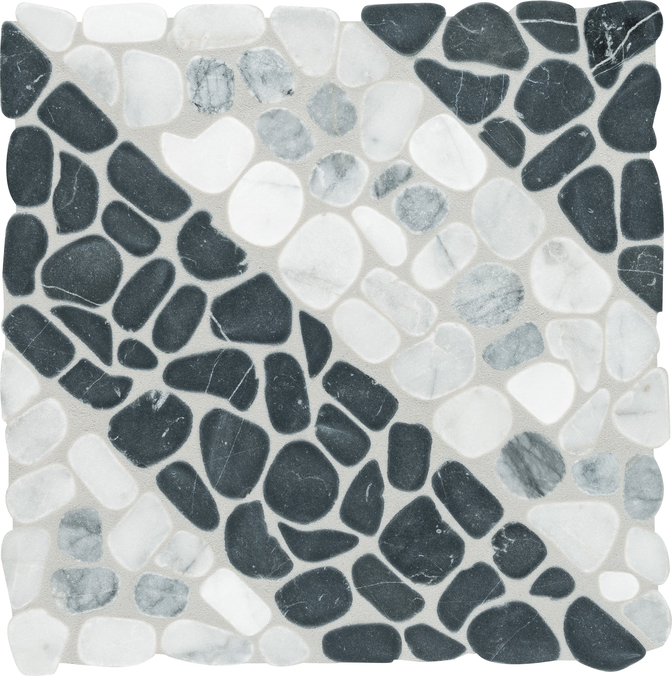 Cabana Galaxy marble mosaic by Anatolia, top-down product view, 12"×12"×5/16" size. Chinese marble for floors and walls.