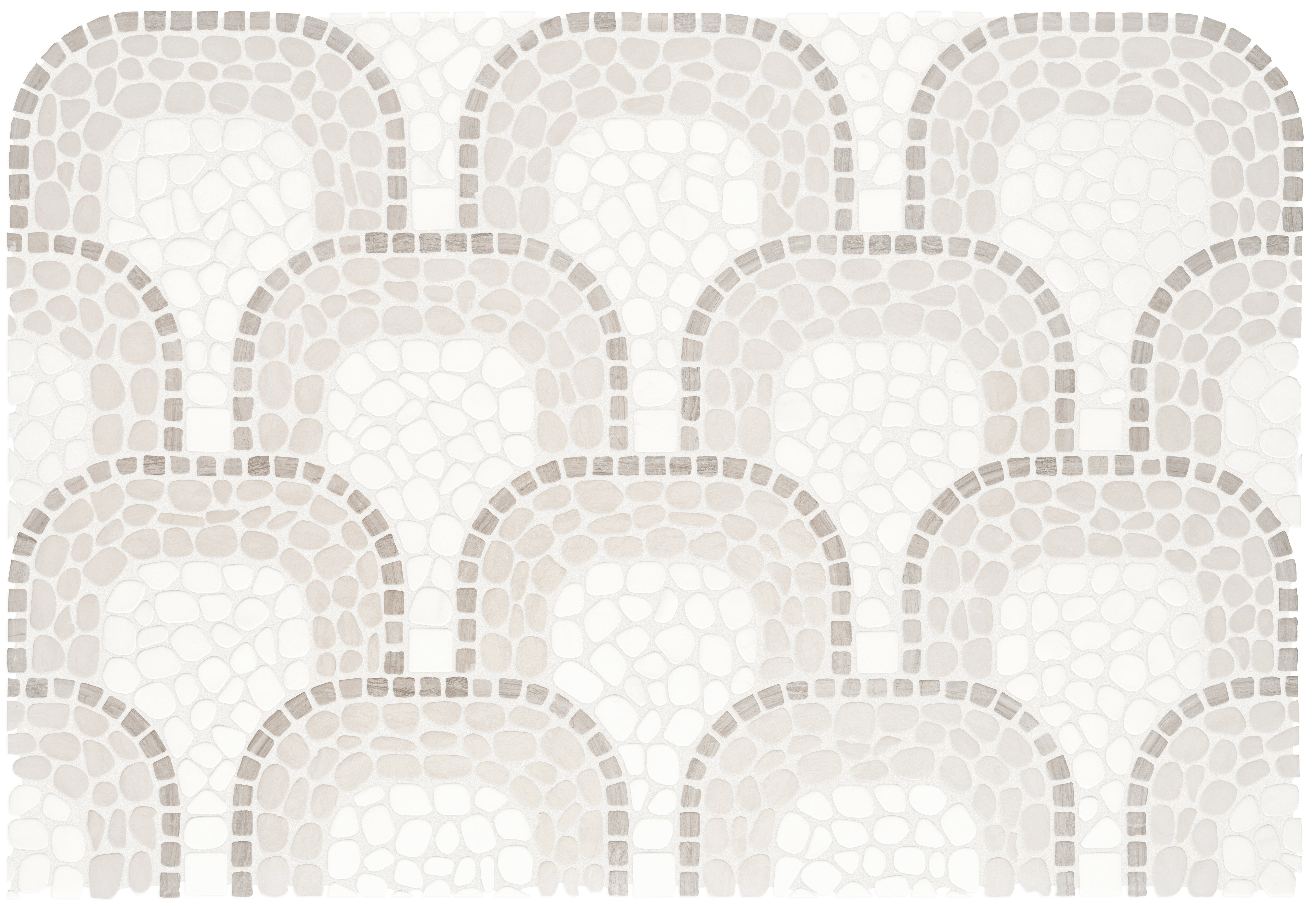 Cabana Horizon mixed mosaic by Anatolia, top-down product view, 7 13/16"×15 3/8"×5/16" size. Chinese mixed for floors and walls.
