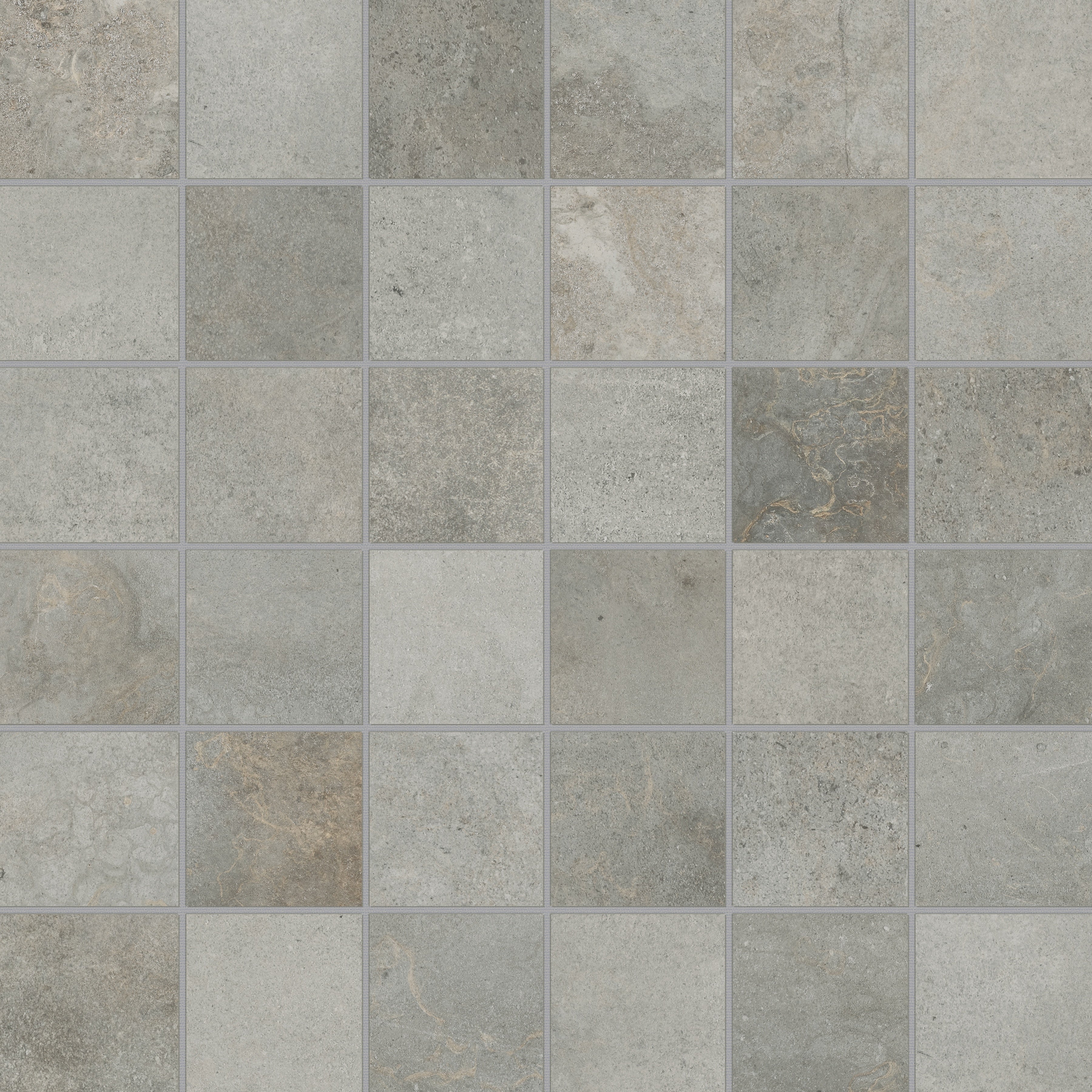 CERAFORGE: Chromium 2x2 Porcelain Mosaic (11 25/32"×11 25/32"×11/32" | Matte | Rectified)