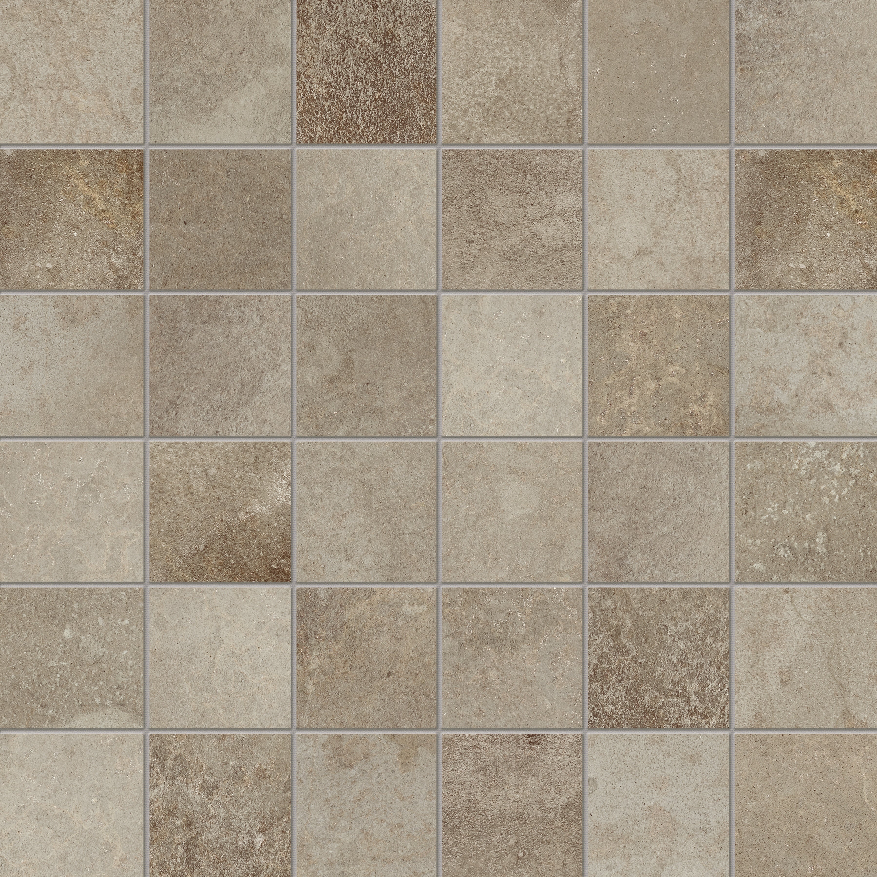 CERAFORGE: Iron 2x2 Porcelain Mosaic (11 25/32"×11 25/32"×11/32" | Matte | Rectified)