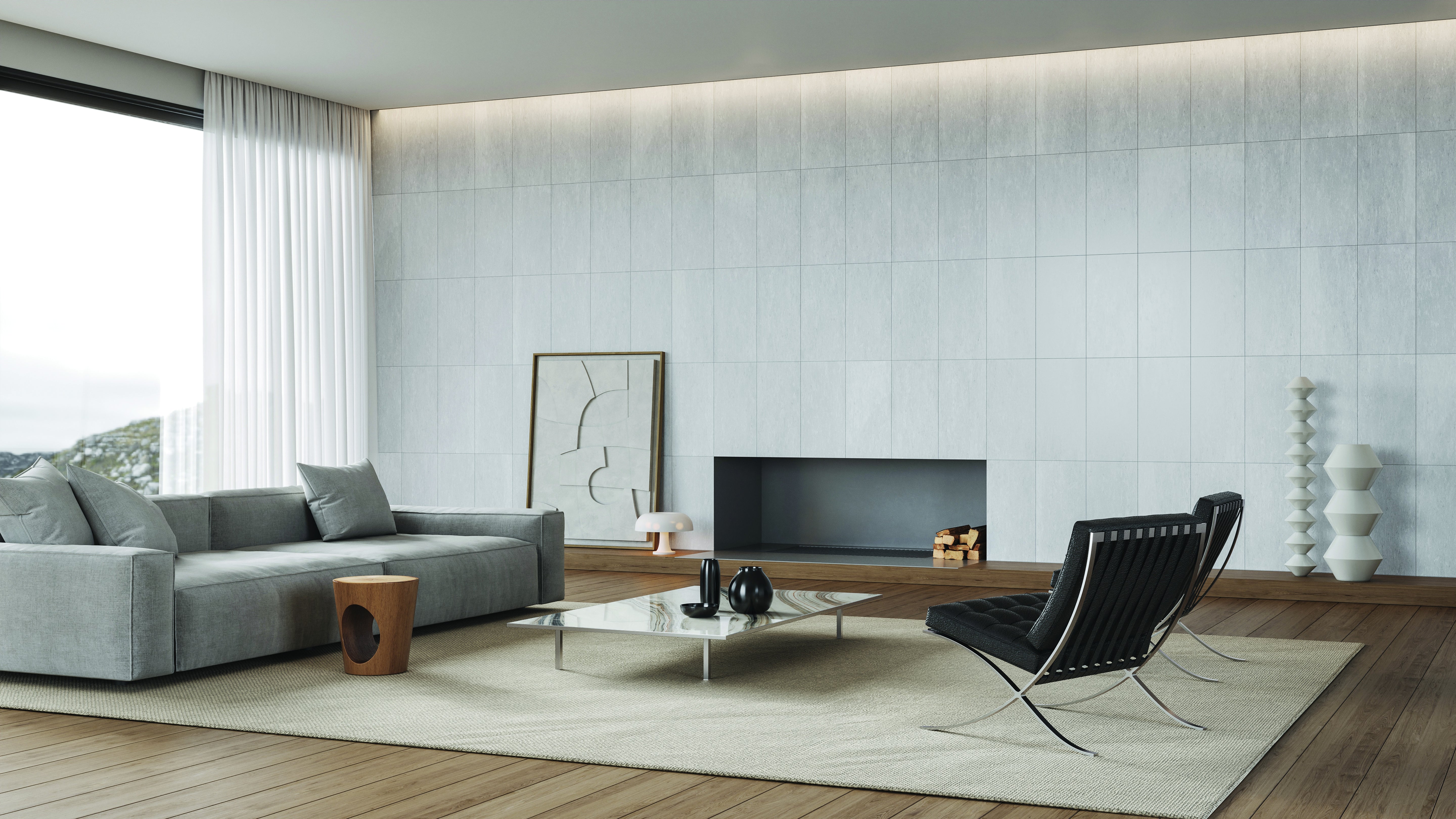 Coliseo Platinum porcelain mosaic by Anatolia, top-down product view, 11 25/32"×11 25/32"×11/32" size. Turkish porcelain for floors and walls.