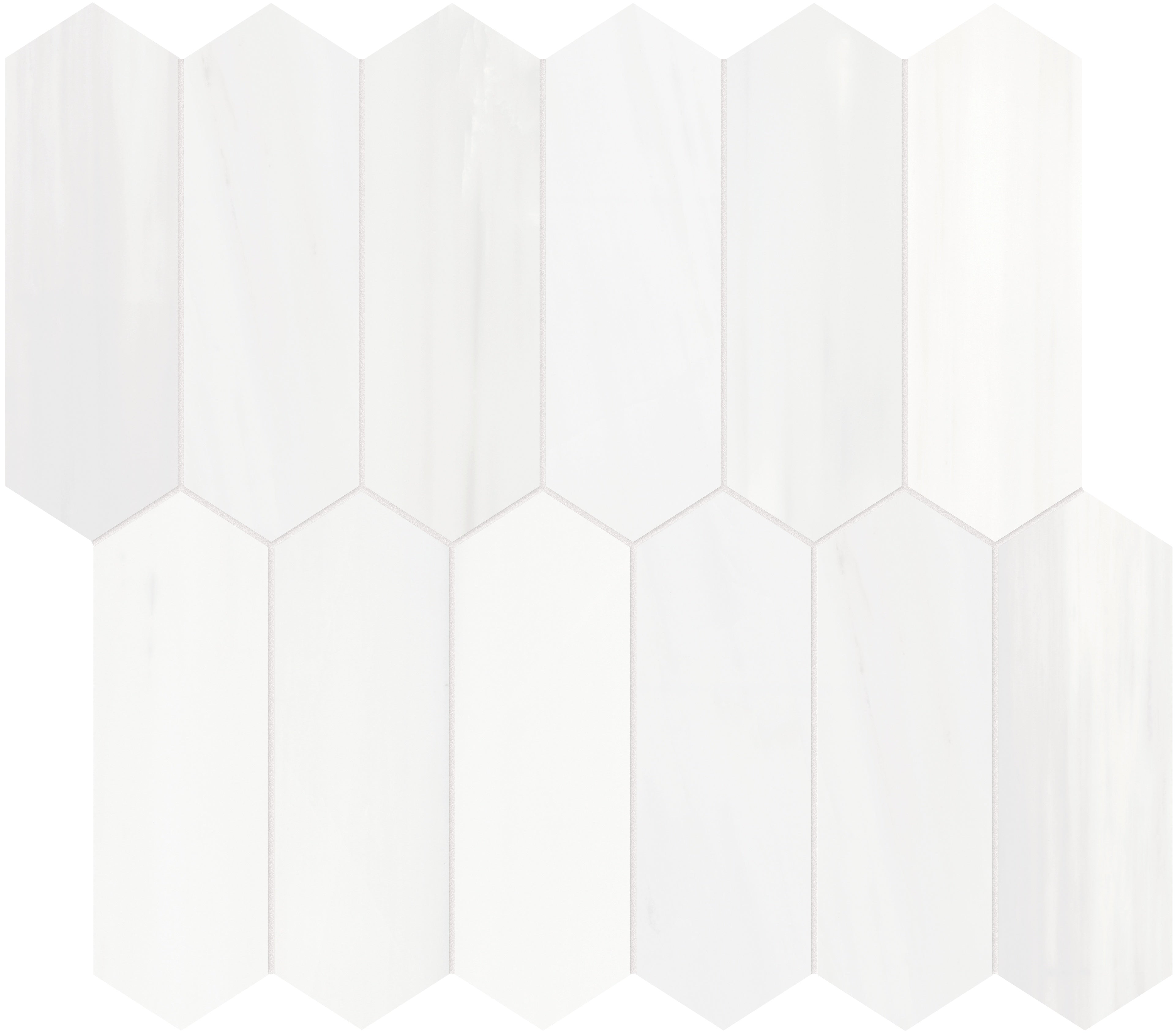 Cosmo Lumino dolomite mosaic by Anatolia, top-down product view, 10 5/8"×11 13/16"×3/8" size. Turkish dolomite for floors and walls.