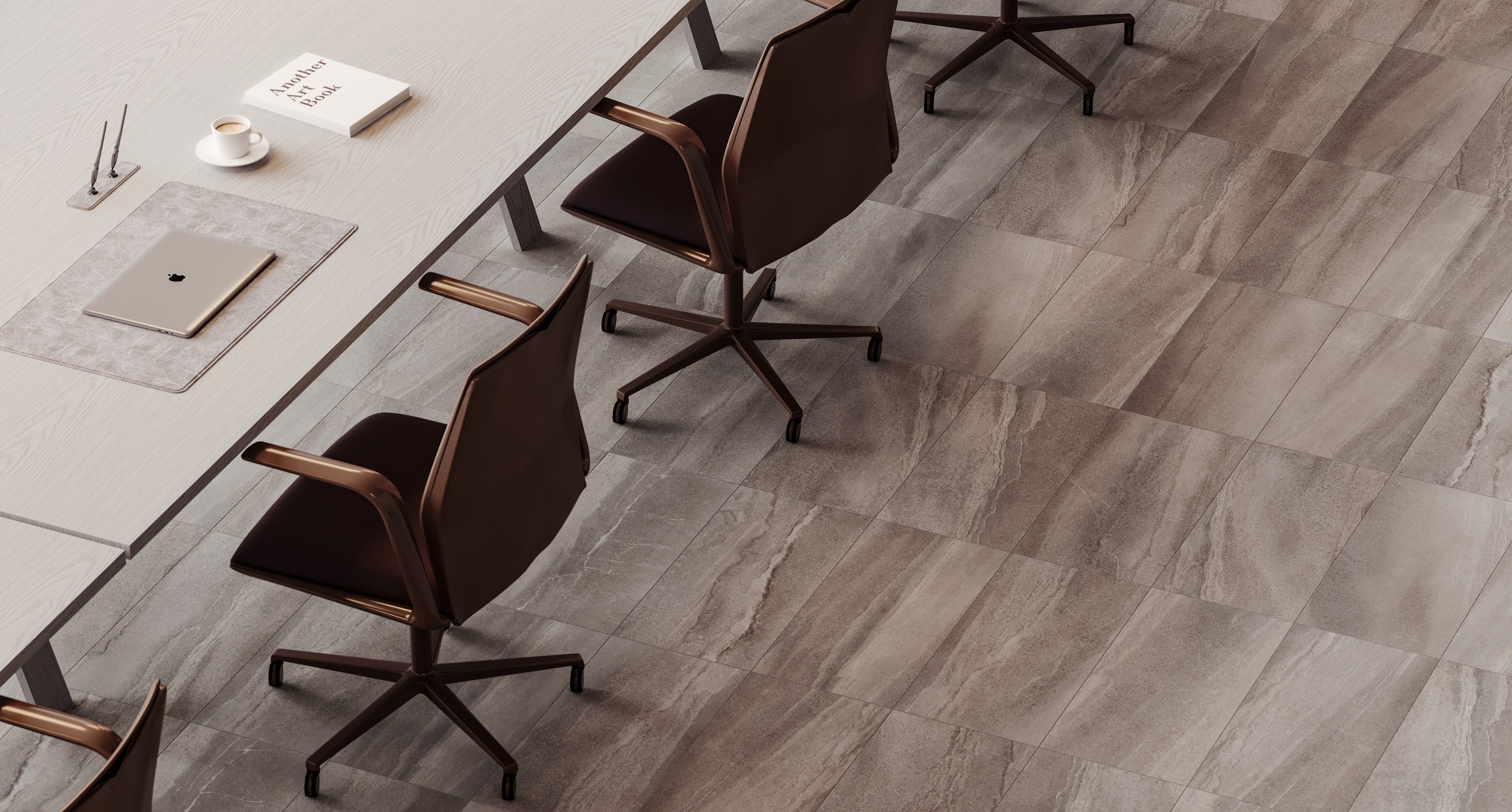 Crux Ash porcelain trim by Anatolia, top-down product view, 3"×12"×11/32" size. Turkish porcelain for floors and walls.
