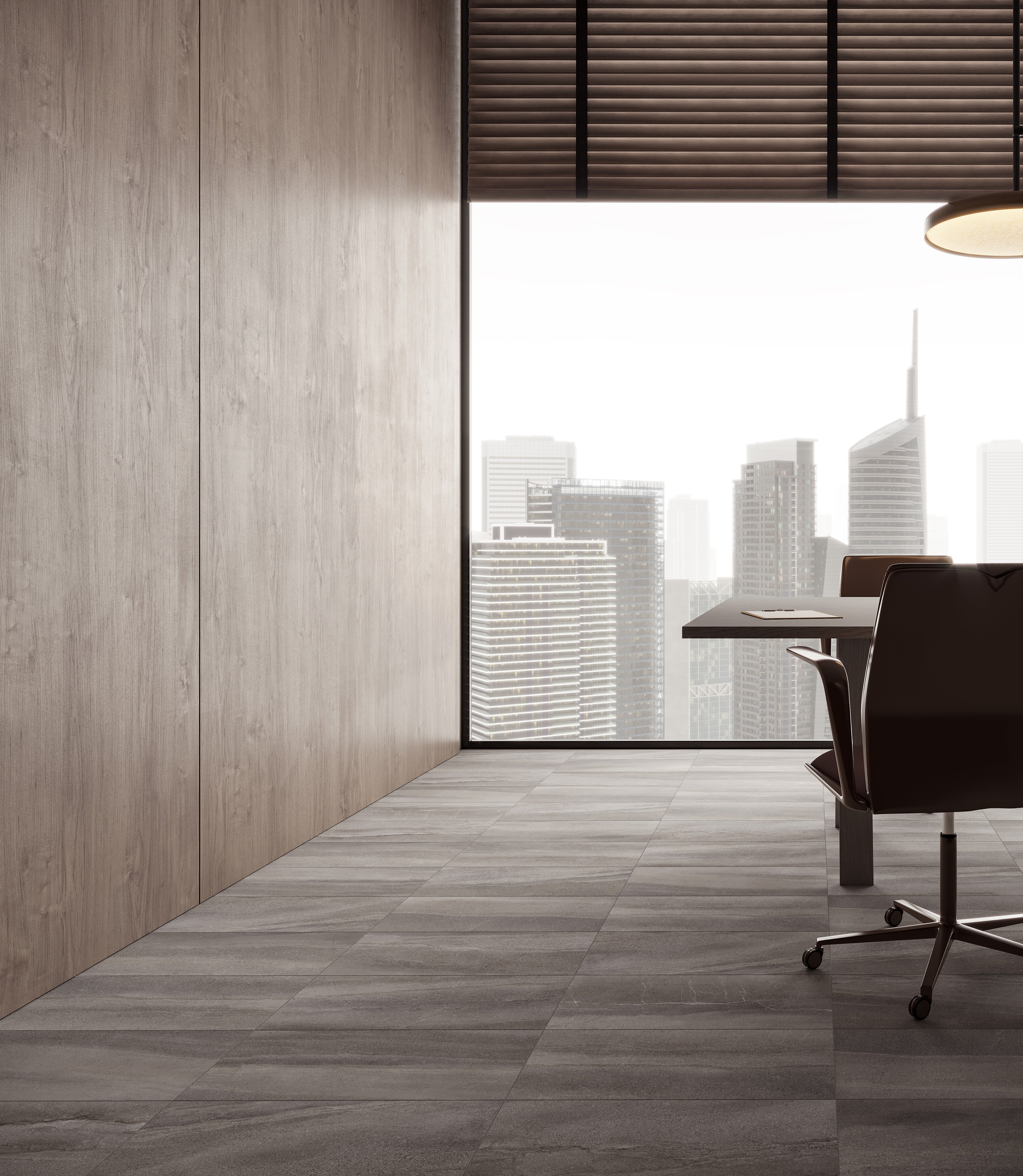 Crux Ash porcelain trim by Anatolia, top-down product view, 3"×12"×11/32" size. Turkish porcelain for floors and walls.