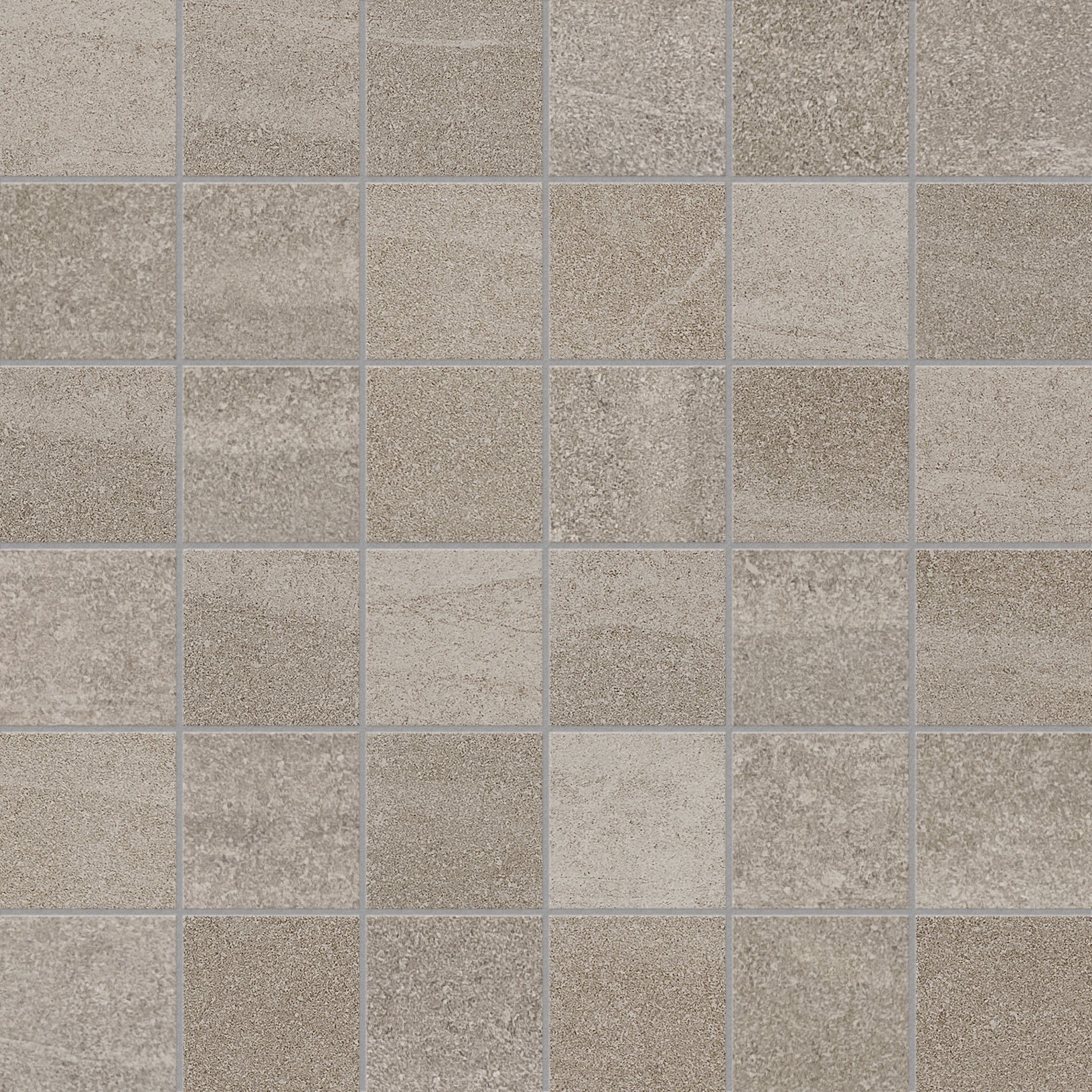 Crux Earth porcelain mosaic by Anatolia, top-down product view, 12 15/16"×12 15/16"×11/32" size. Turkish porcelain for floors and walls.