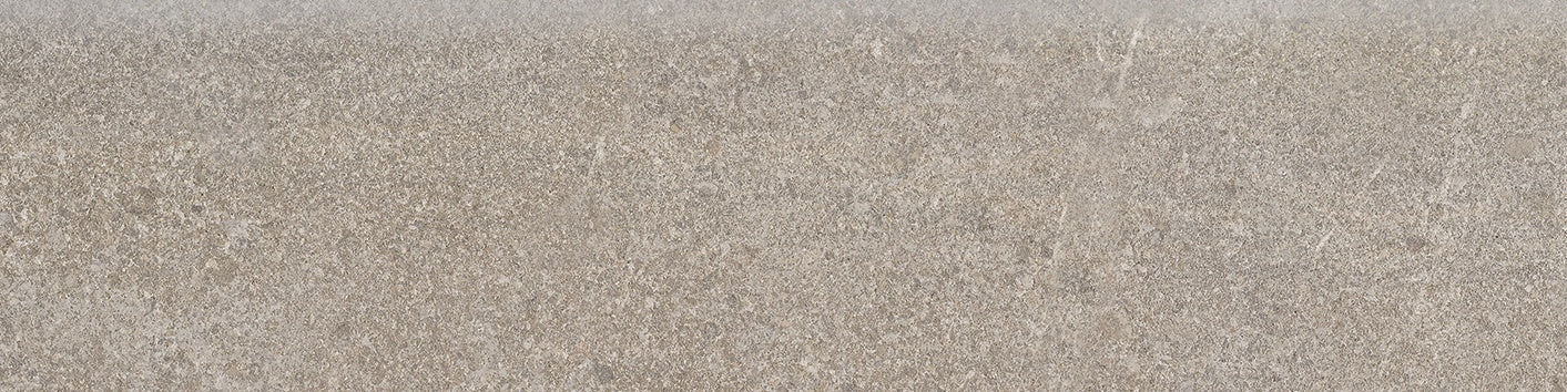 Crux Earth porcelain trim by Anatolia, top-down product view, 3"×12"×11/32" size. Turkish porcelain for floors and walls.