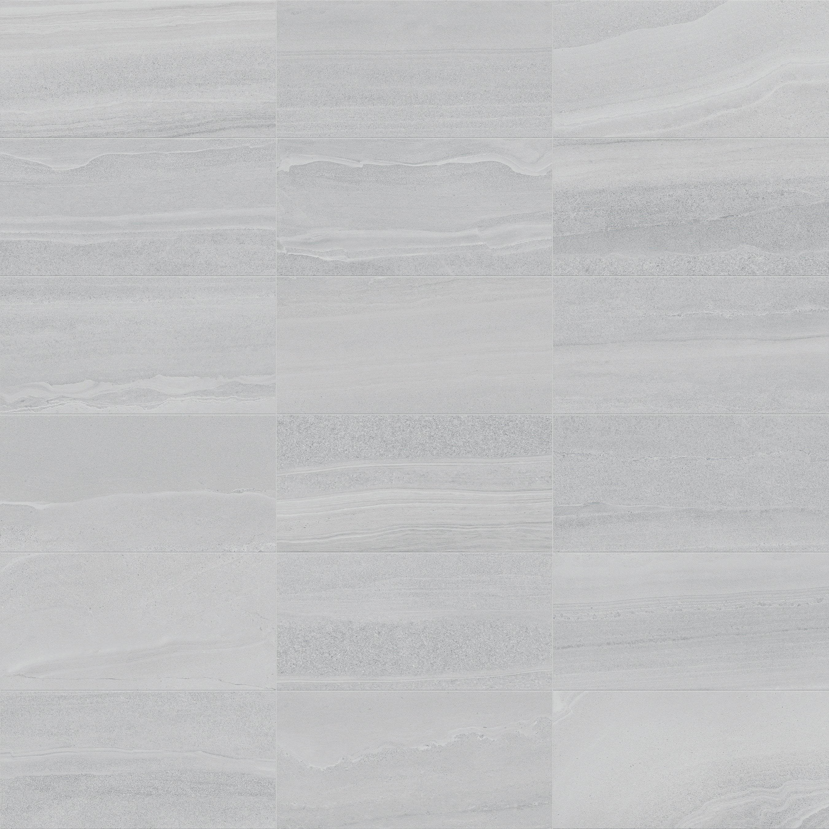 Davenport Ice porcelain trim by Anatolia, top-down product view, 3"×12"×11/32" size. Turkish porcelain for floors and walls.