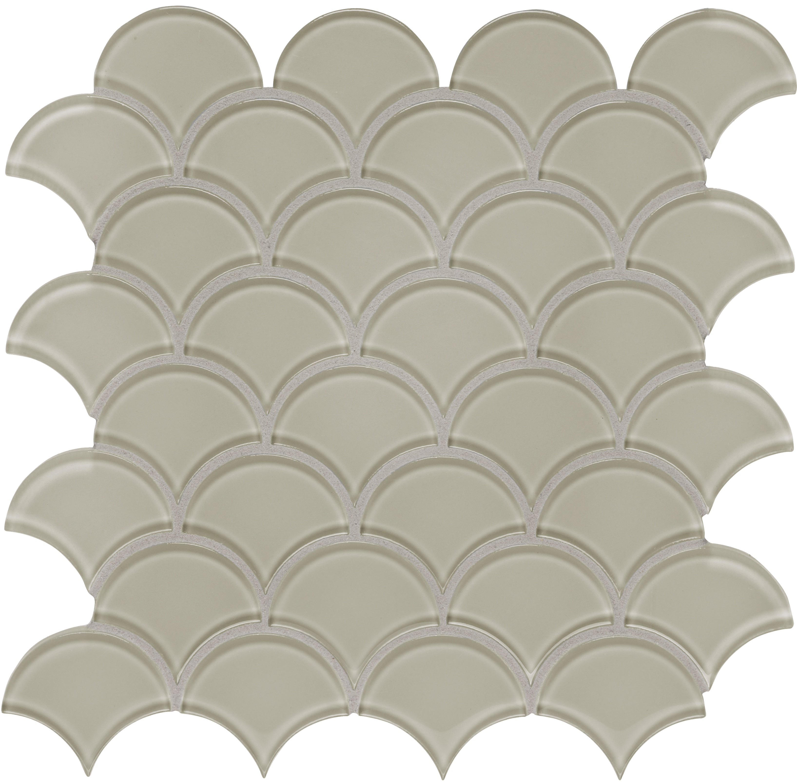 Element Earth glass mosaic by Anatolia, top-down product view, 11 21/32"×11 15/16"×5/16" size. Chinese glass for floors and walls.