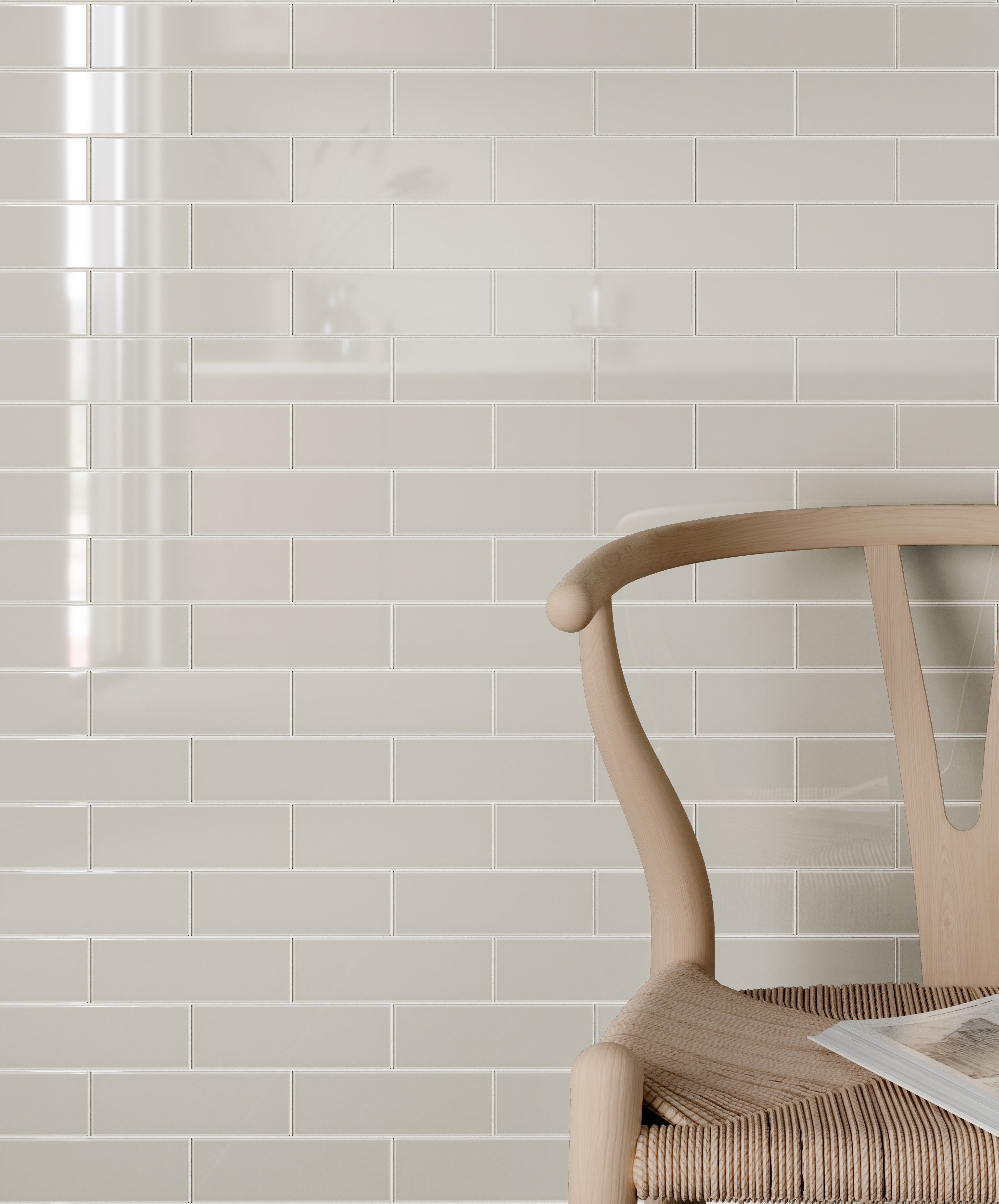 Element Mist glass mosaic by Anatolia, top-down product view, 11 15/32"×12 5/32"×5/16" size. Chinese glass for floors and walls.