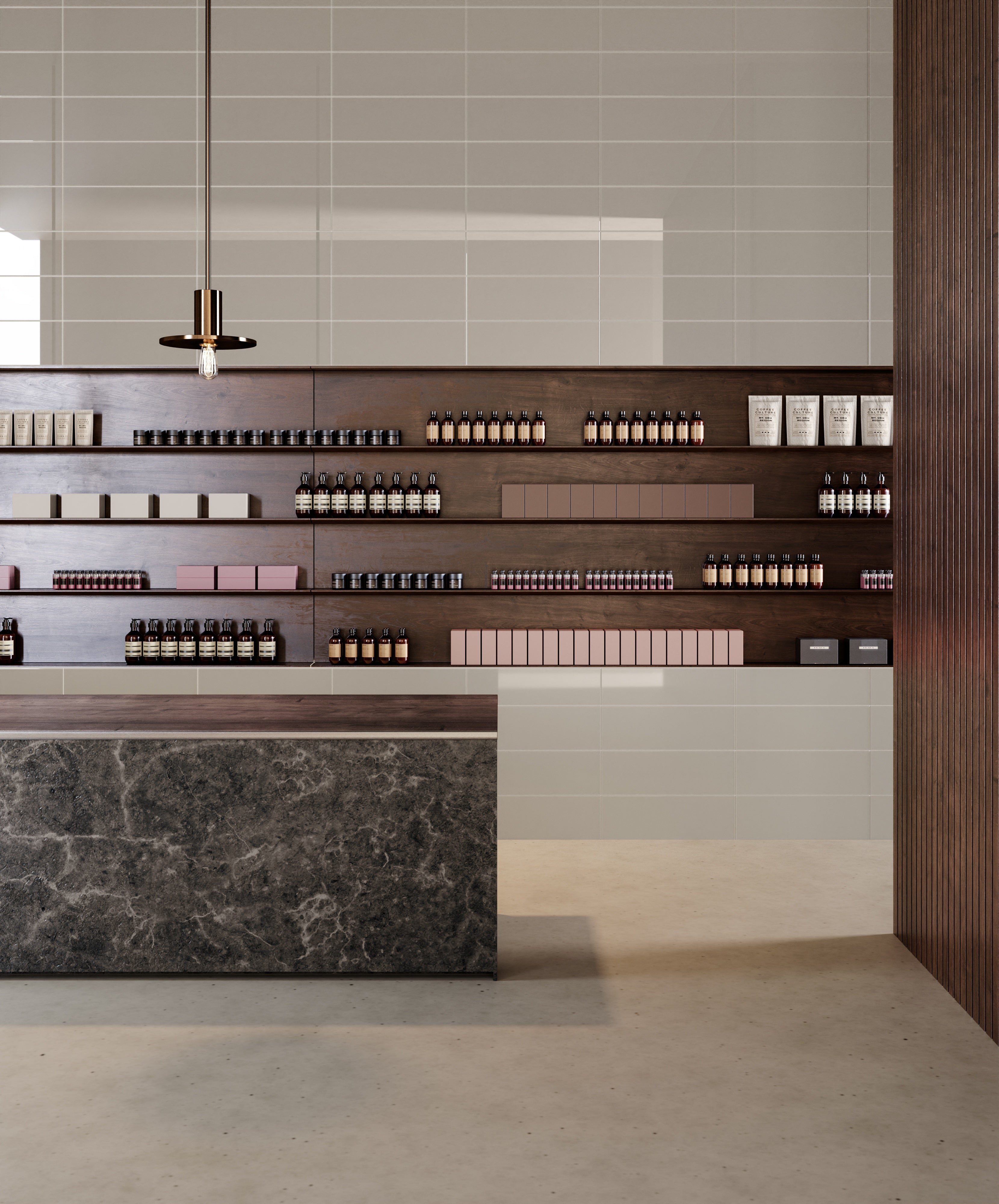 Element Mist glass mosaic by Anatolia, top-down product view, 11 15/32"×12 5/32"×5/16" size. Chinese glass for floors and walls.