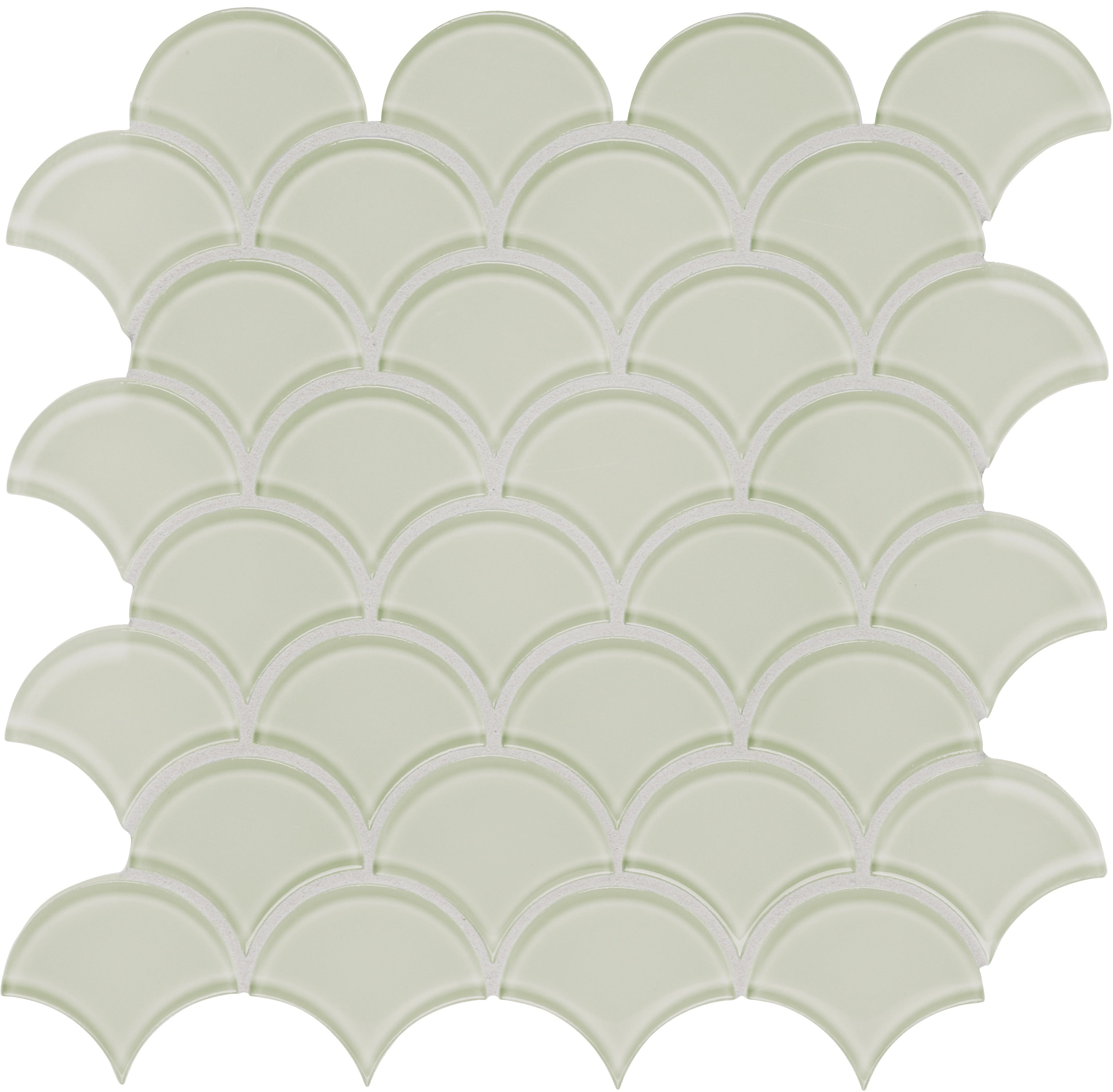 Element Sand glass mosaic by Anatolia, top-down product view, 11 21/32"×11 15/16"×5/16" size. Chinese glass for floors and walls.