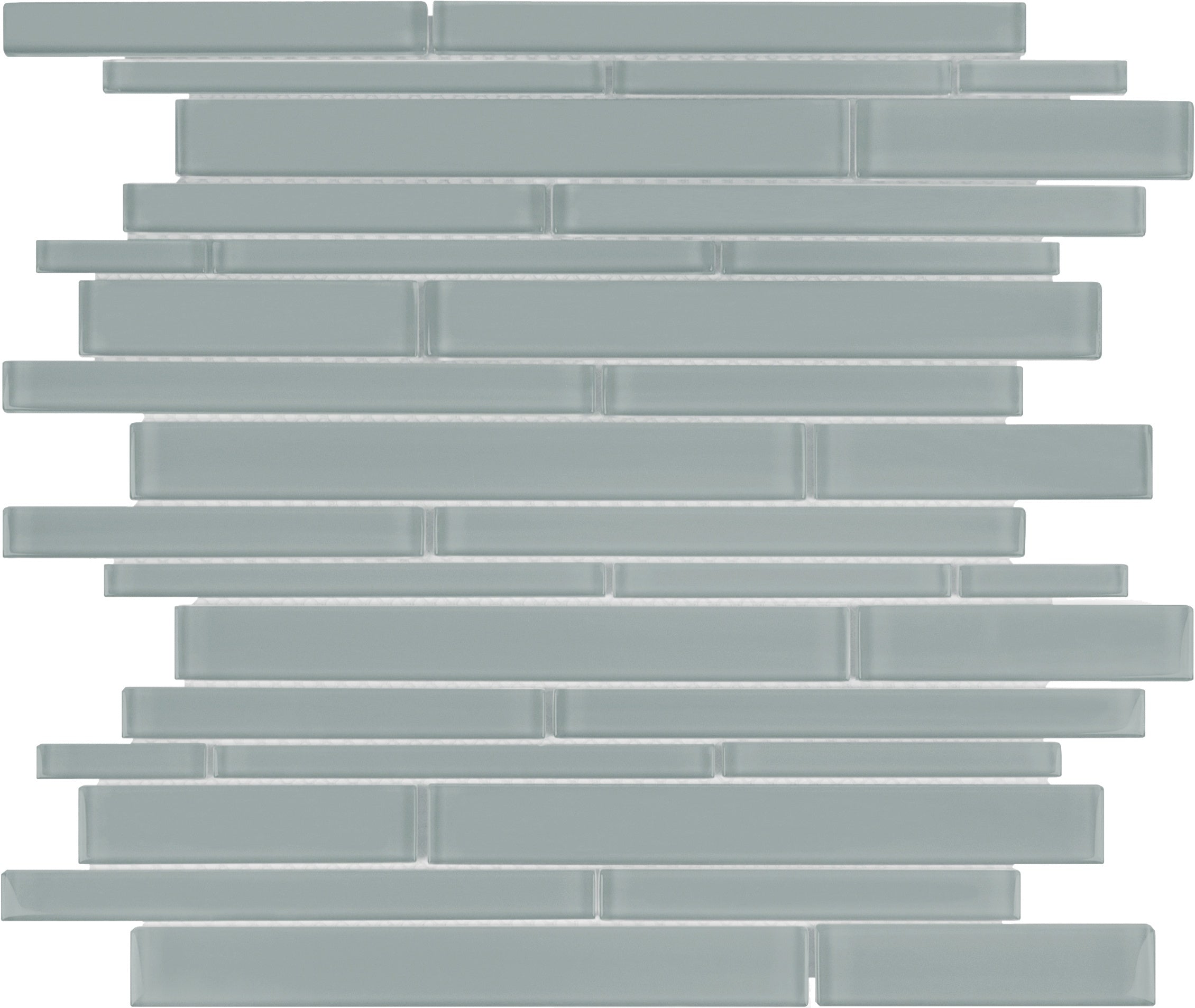 Element Shadow glass mosaic by Anatolia, top-down product view, 11 23/32"×11 23/32"×5/16" size. Chinese glass for floors and walls.