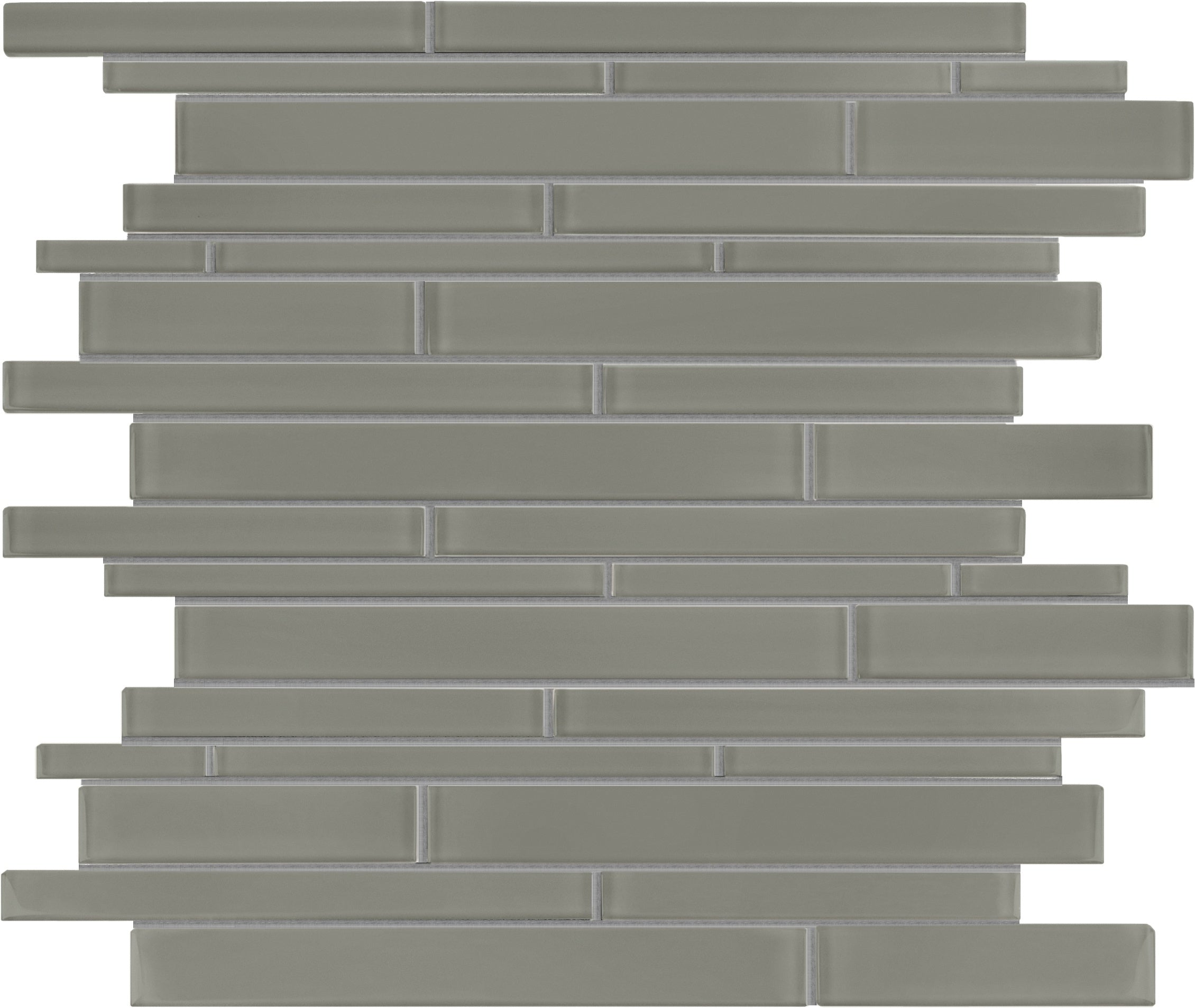 Element Smoke glass mosaic by Anatolia, top-down product view, 11 23/32"×11 23/32"×5/16" size. Chinese glass for floors and walls.