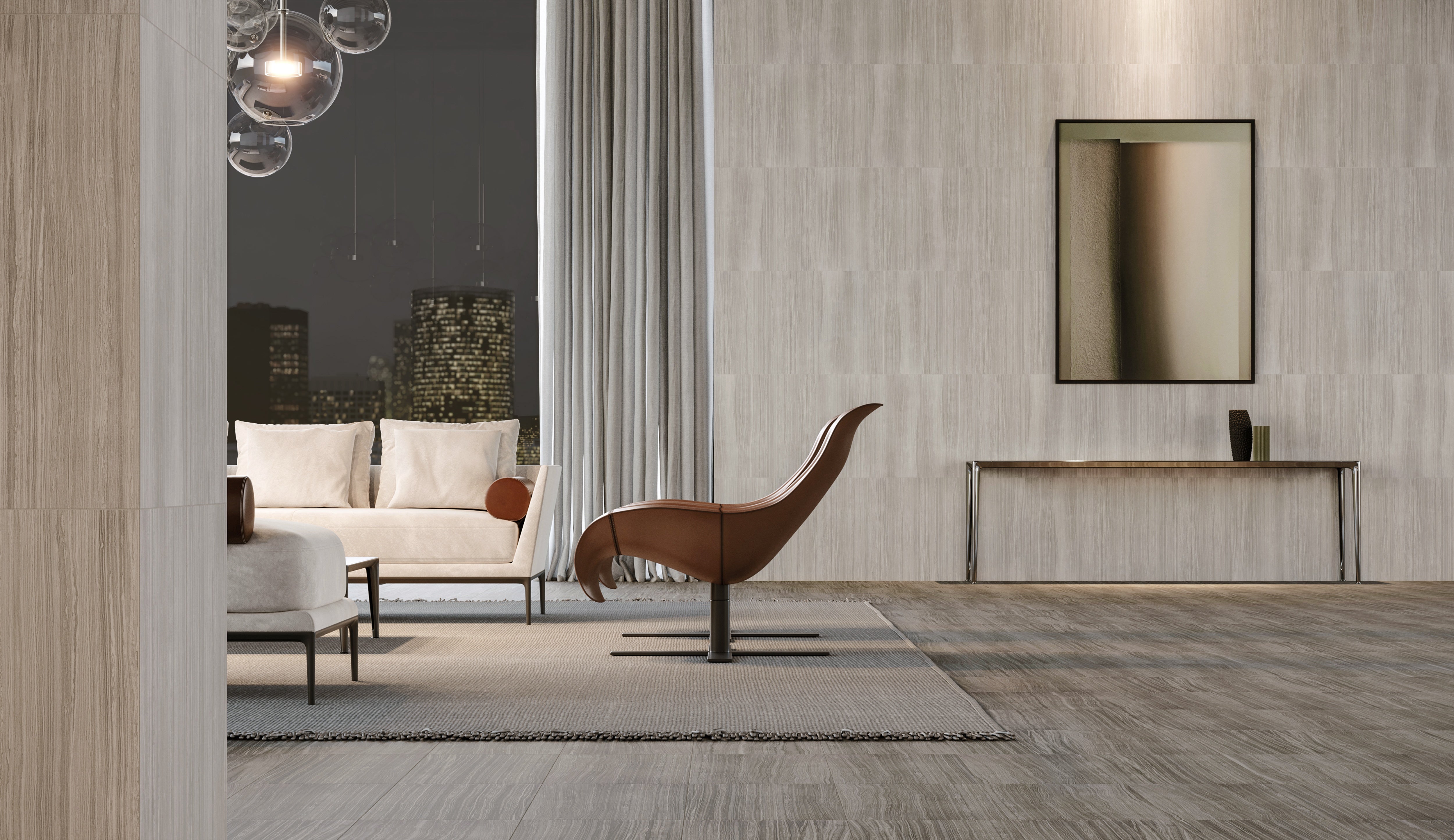 Eramosa Ice porcelain trim by Anatolia, top-down product view, 3"×12"×11/32" size. Turkish porcelain for floors and walls.