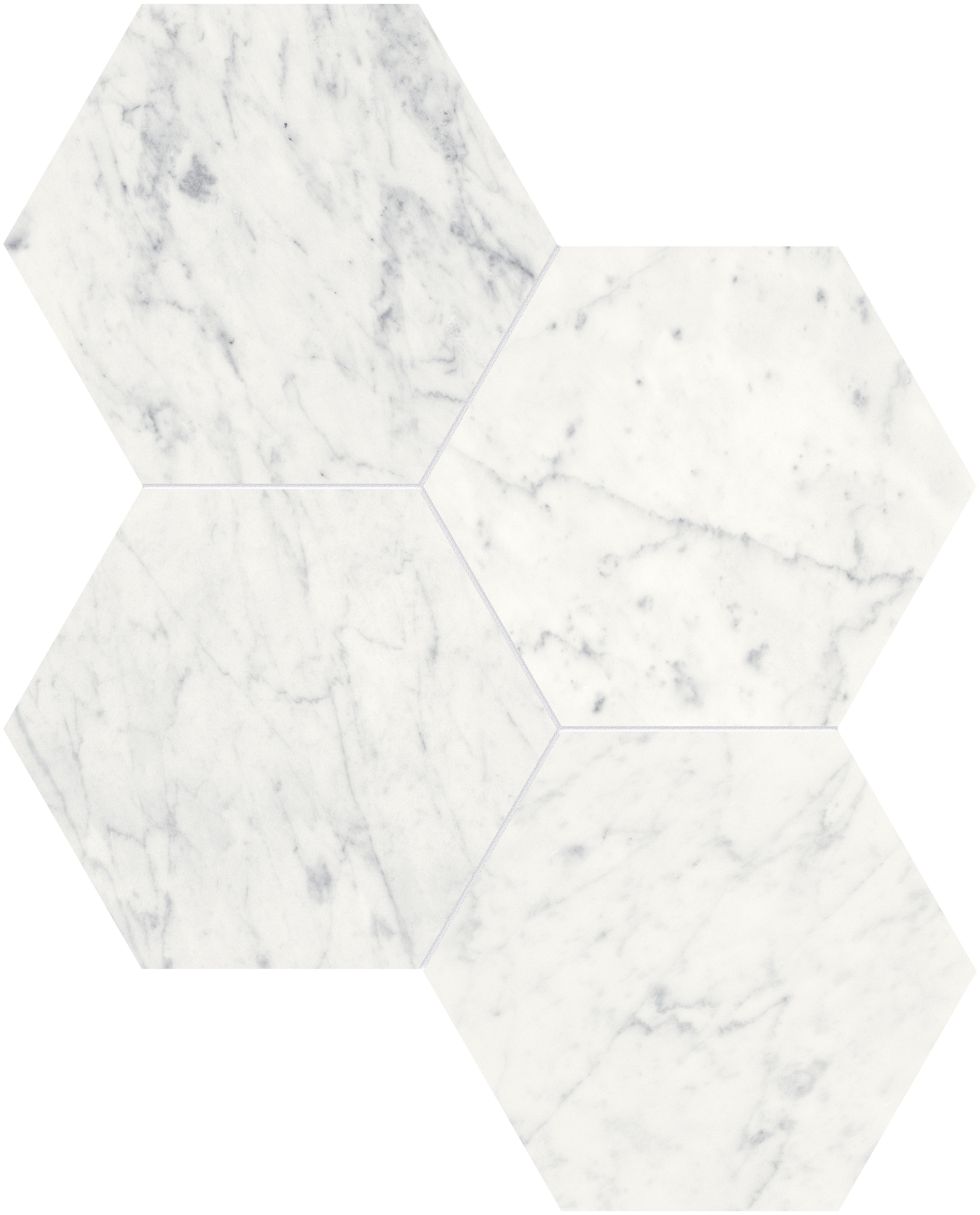 Eterna Bianco marble mosaic by Anatolia, top-down product view, 10 7/16"×12 1/16"×3/8" size. Turkish marble for floors and walls.