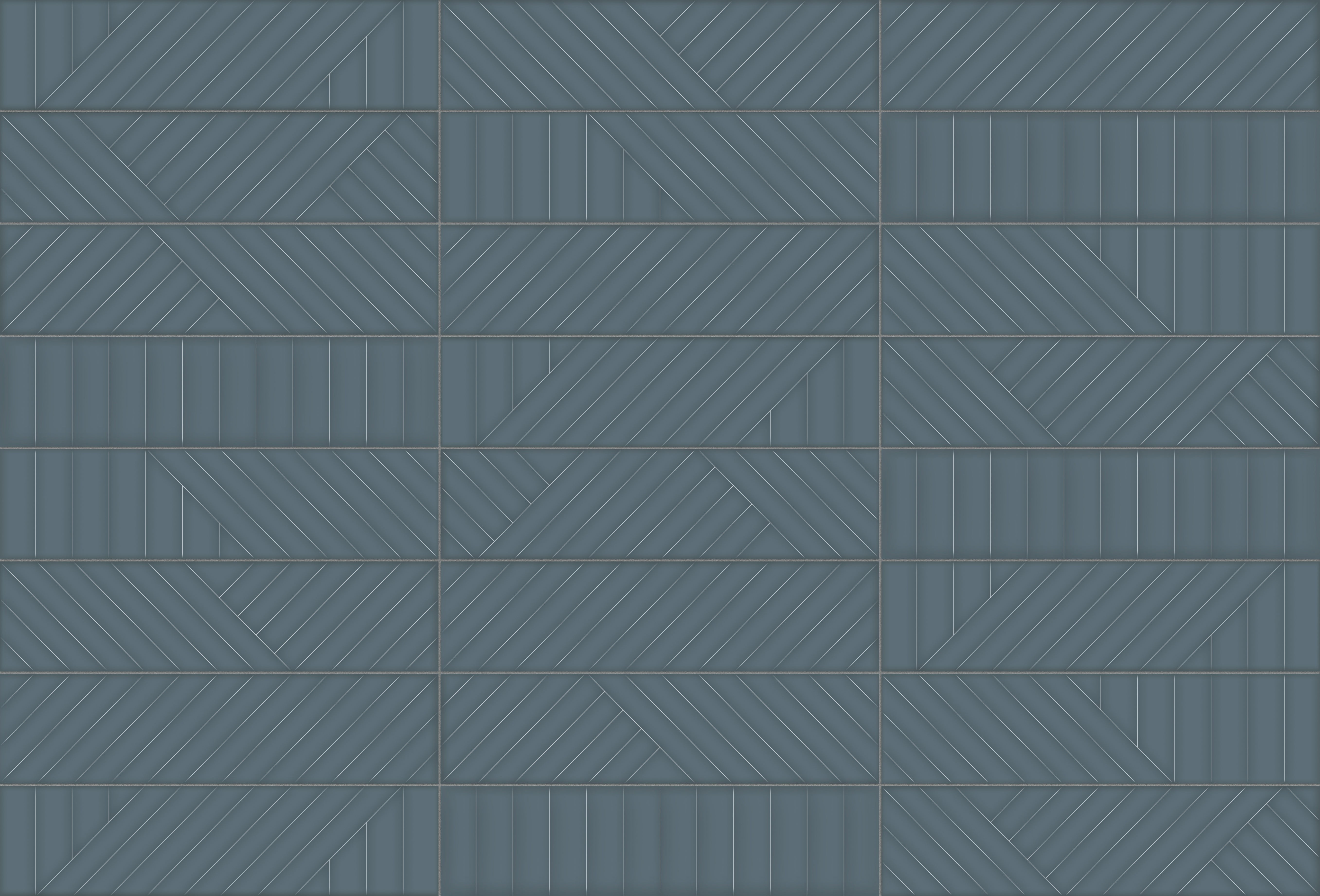 GEOMETRA: Ink Maze Ceramic Field Tile (3"×12"×11/32" | Glossy | Pressed)