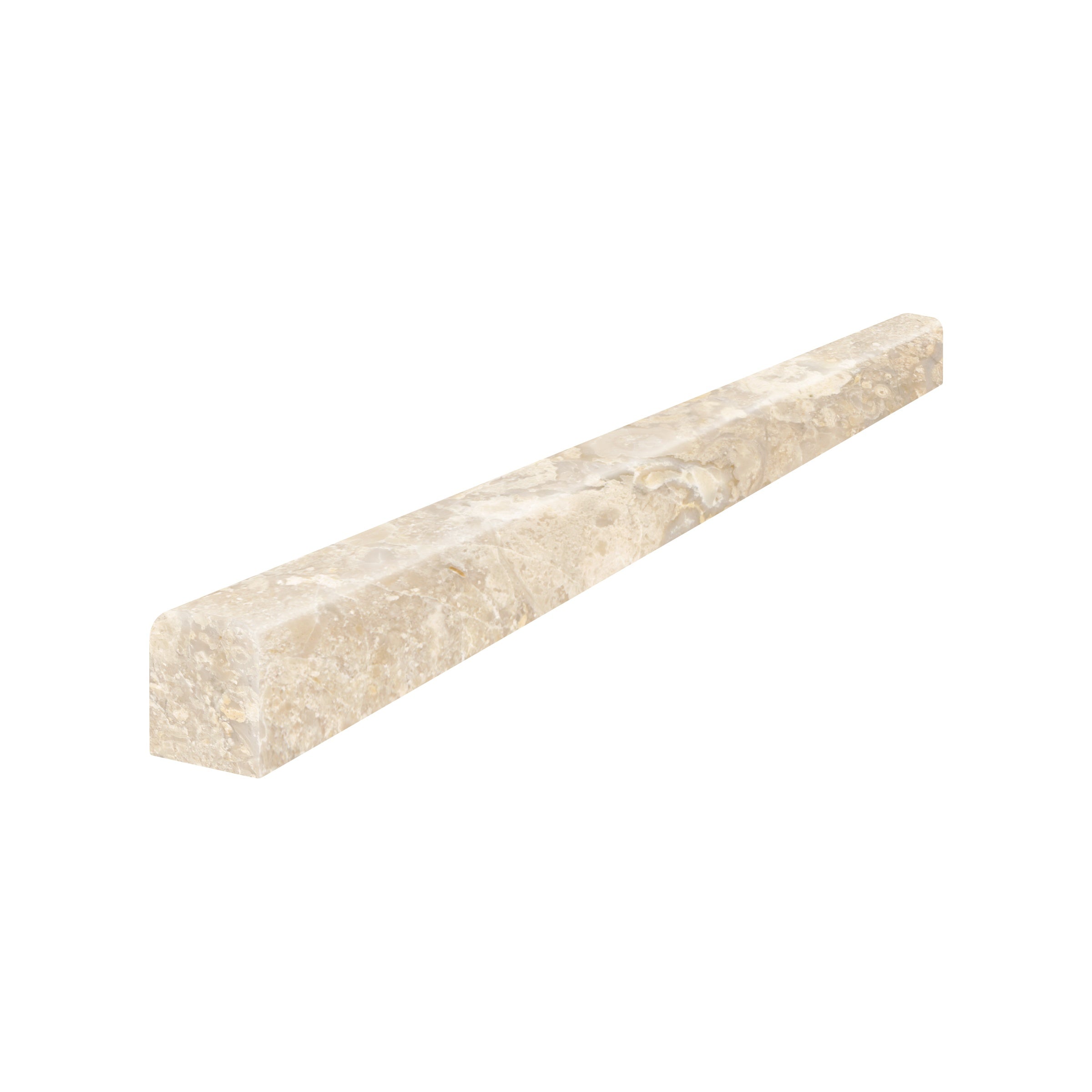Impero Reale marble trim by Anatolia, top-down product view, 1/2"×12"×5/8" size. Turkish marble for floors and walls.