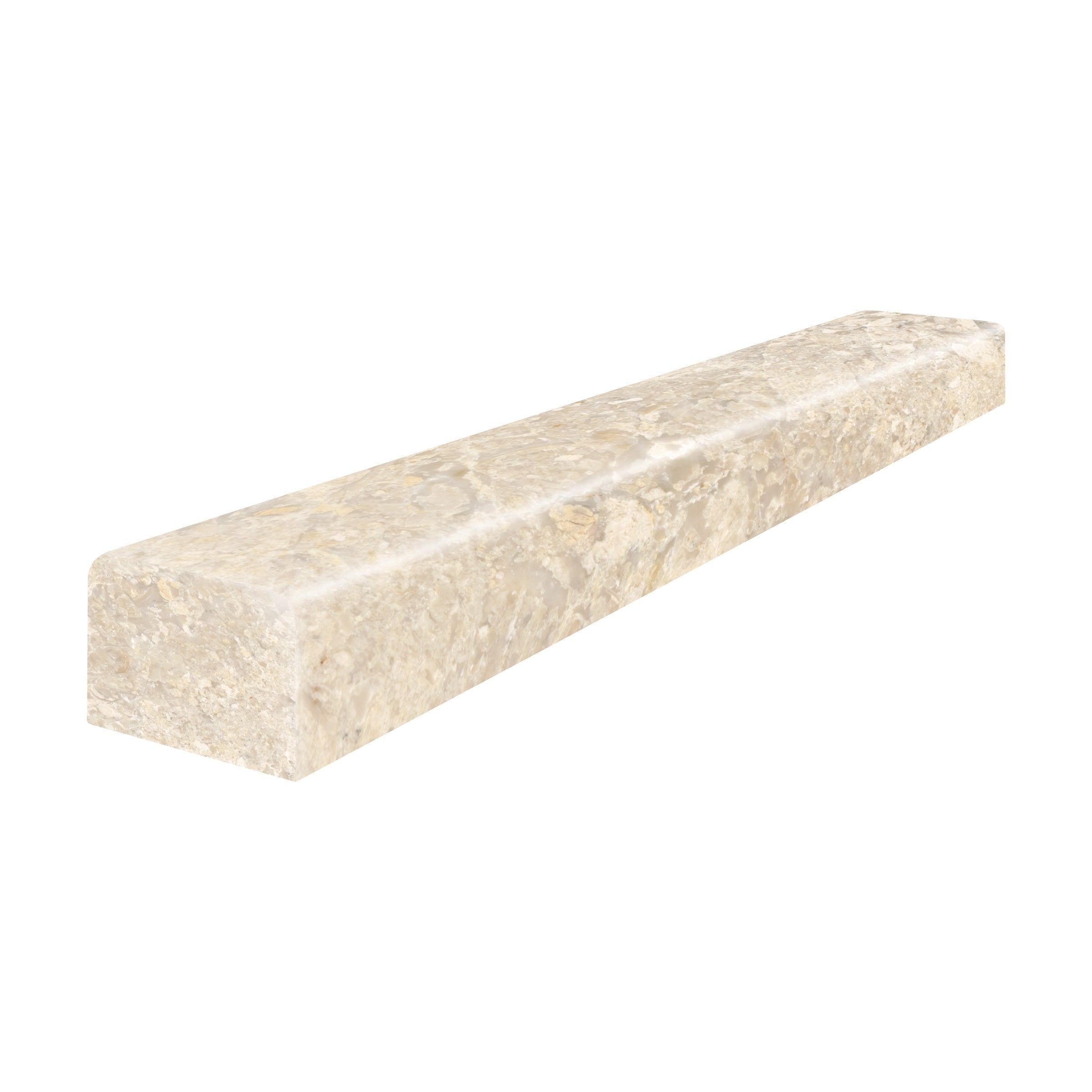 Impero Reale marble trim by Anatolia, top-down product view, 1 1/4"×12"×7/8" size. Turkish marble for floors and walls.
