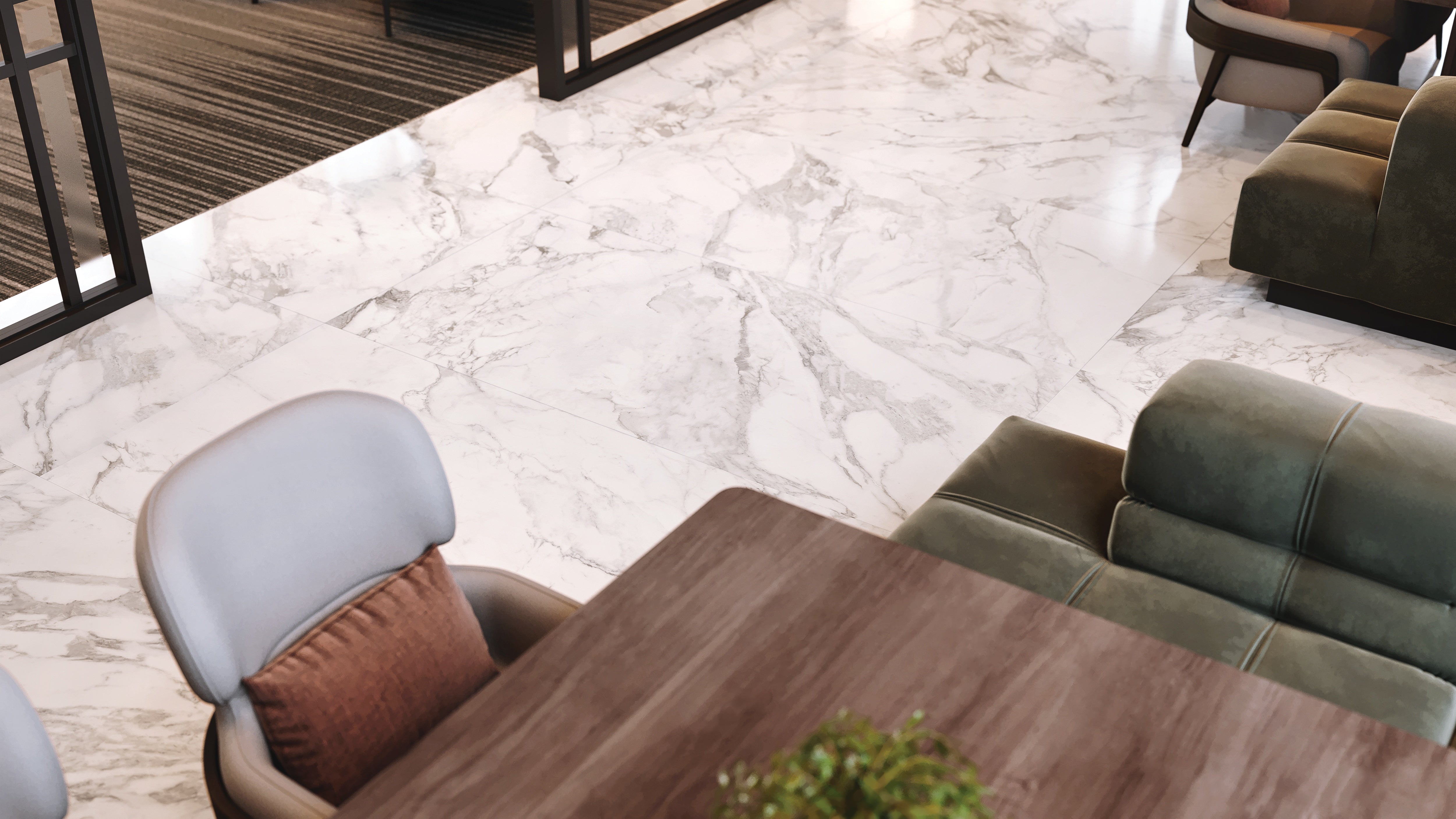 LA MARCA: Arabescato Porcelain Field Tile (24"×48"×11/32" | Honed | Rectified)