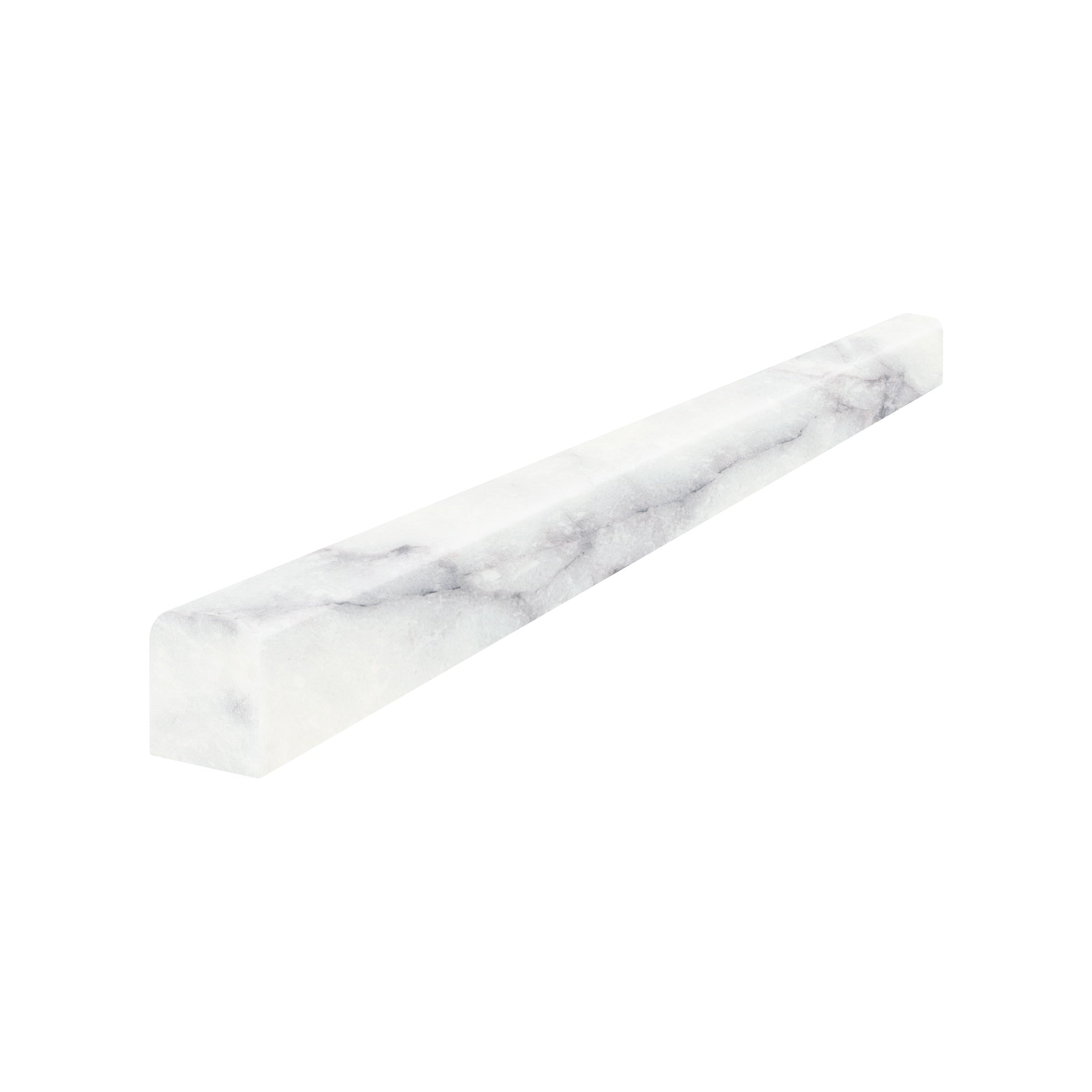 Lilac Volta marble trim by Anatolia, top-down product view, 1/2"×12"×5/8" size. Turkish marble for floors and walls.