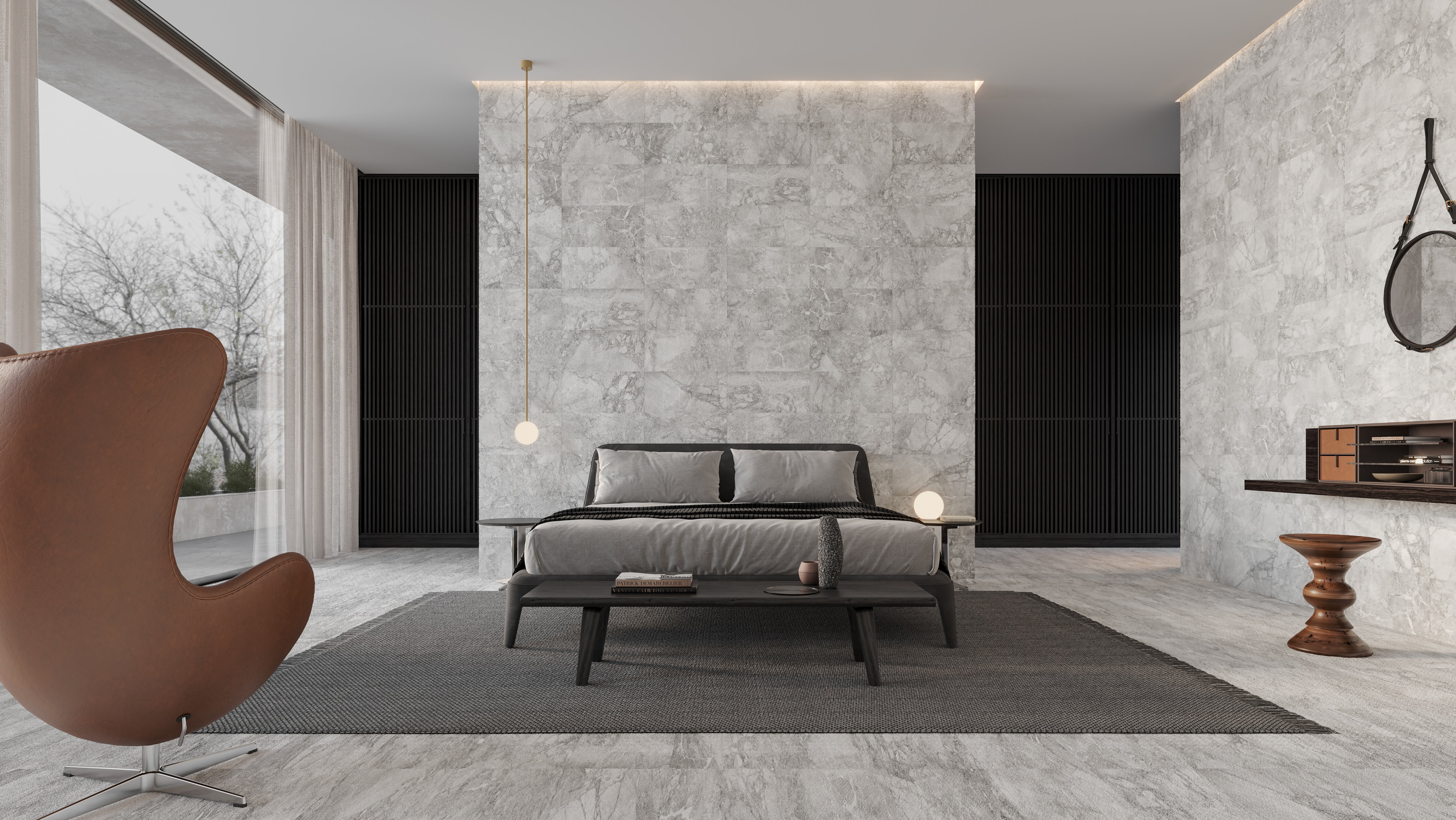 Lumino Grigio porcelain mosaic by Anatolia, top-down product view, 11 25/32"×11 25/32"×11/32" size. Turkish porcelain for floors and walls.